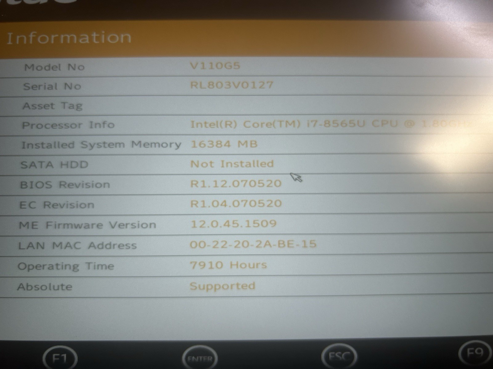 Getac V110 G5 Rugged Laptop – 16GB RAM *NO HD* *NO OS* NO CHARGER