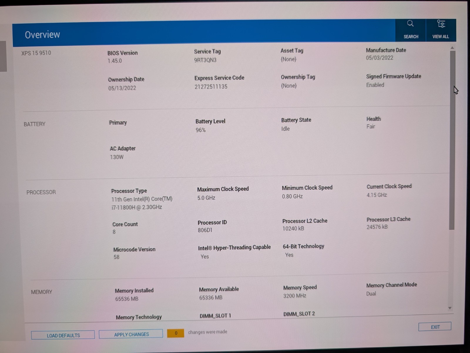 Dell XPS 9510 4K UHD Touch i7-11800H 64GB RTX 3050 1TB Linux USB C 130 W Power