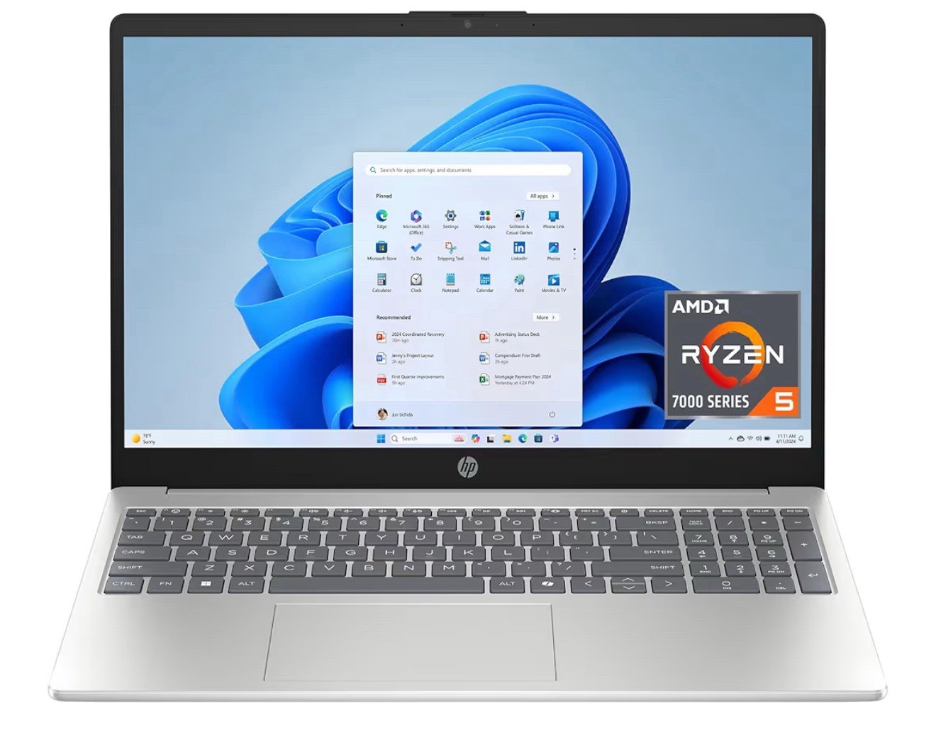 HP Portátil 15,6, pantalla táctil HD, AMD Ryzen 58 GB de RAM, 512 GB, AMD Radeon