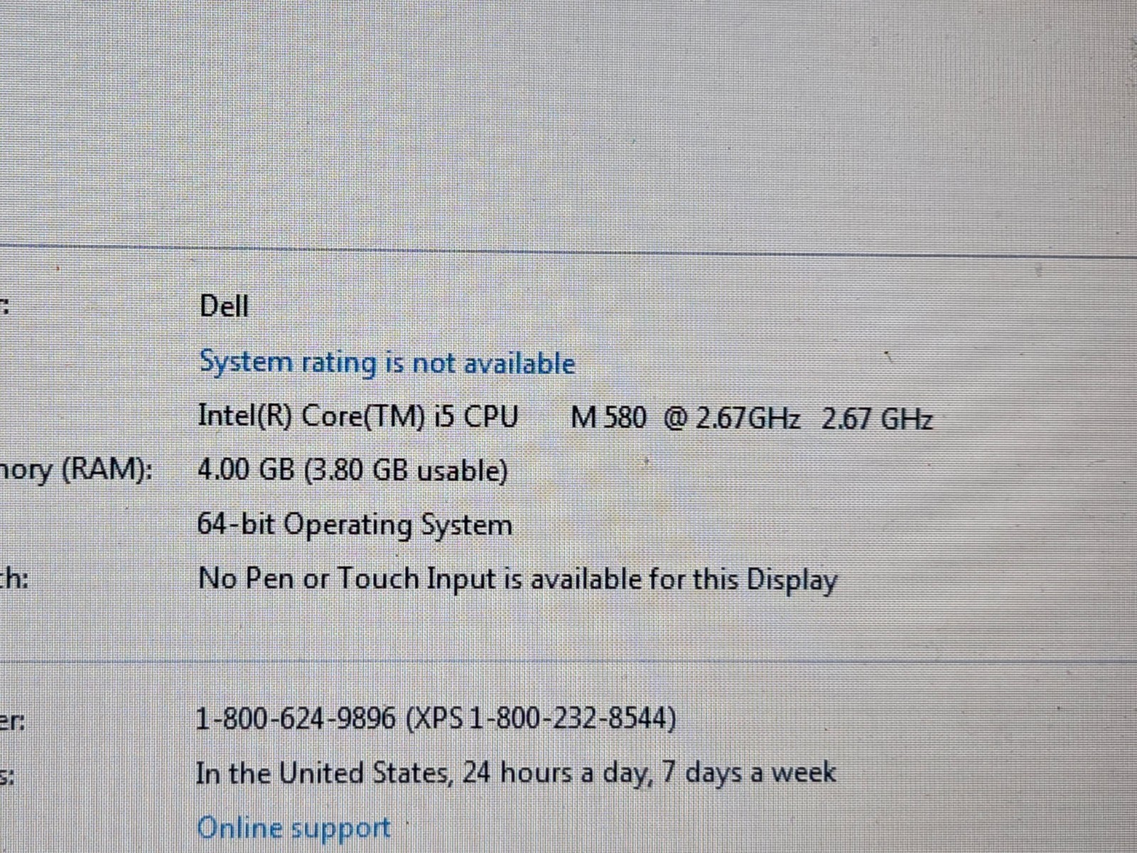 Clean Dell Latitude E5410/i5/M580@2.67Ghz/4GB/250GB/Wi-Fi/DVD/Win 7/Battery + AC