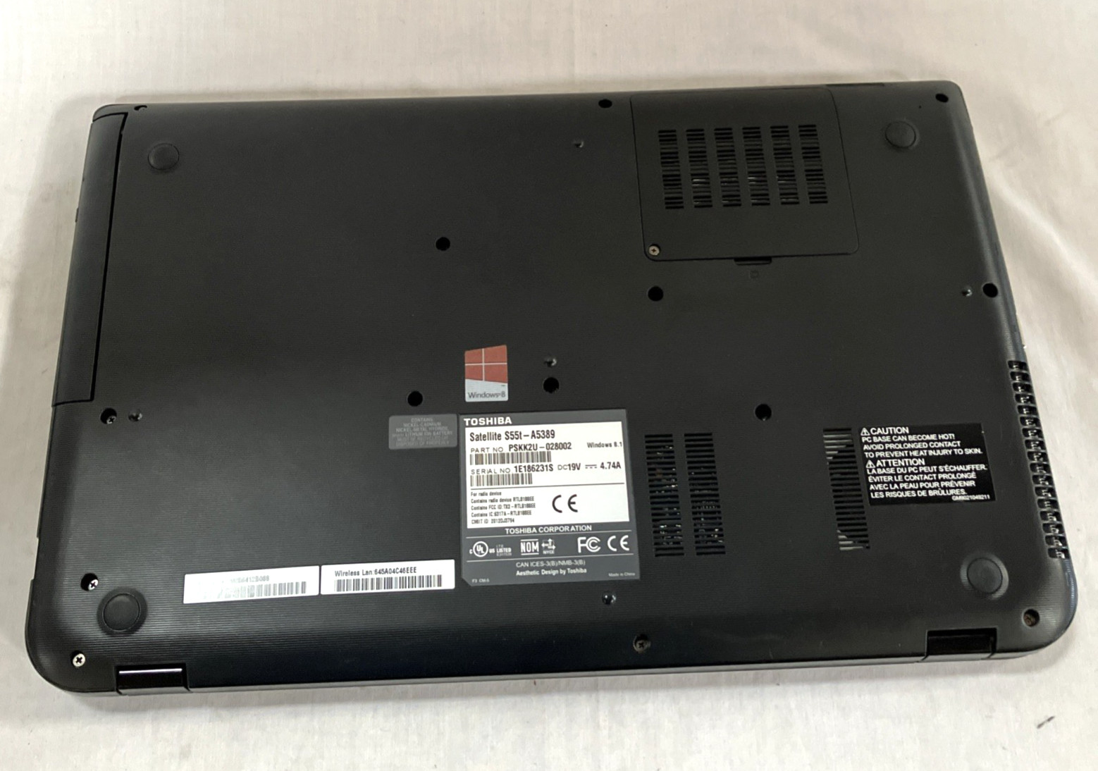 Toshiba Satellite S55T-A5389 15.6” Laptop Intel 2.40GHz 8GB RAM 699GB HDD