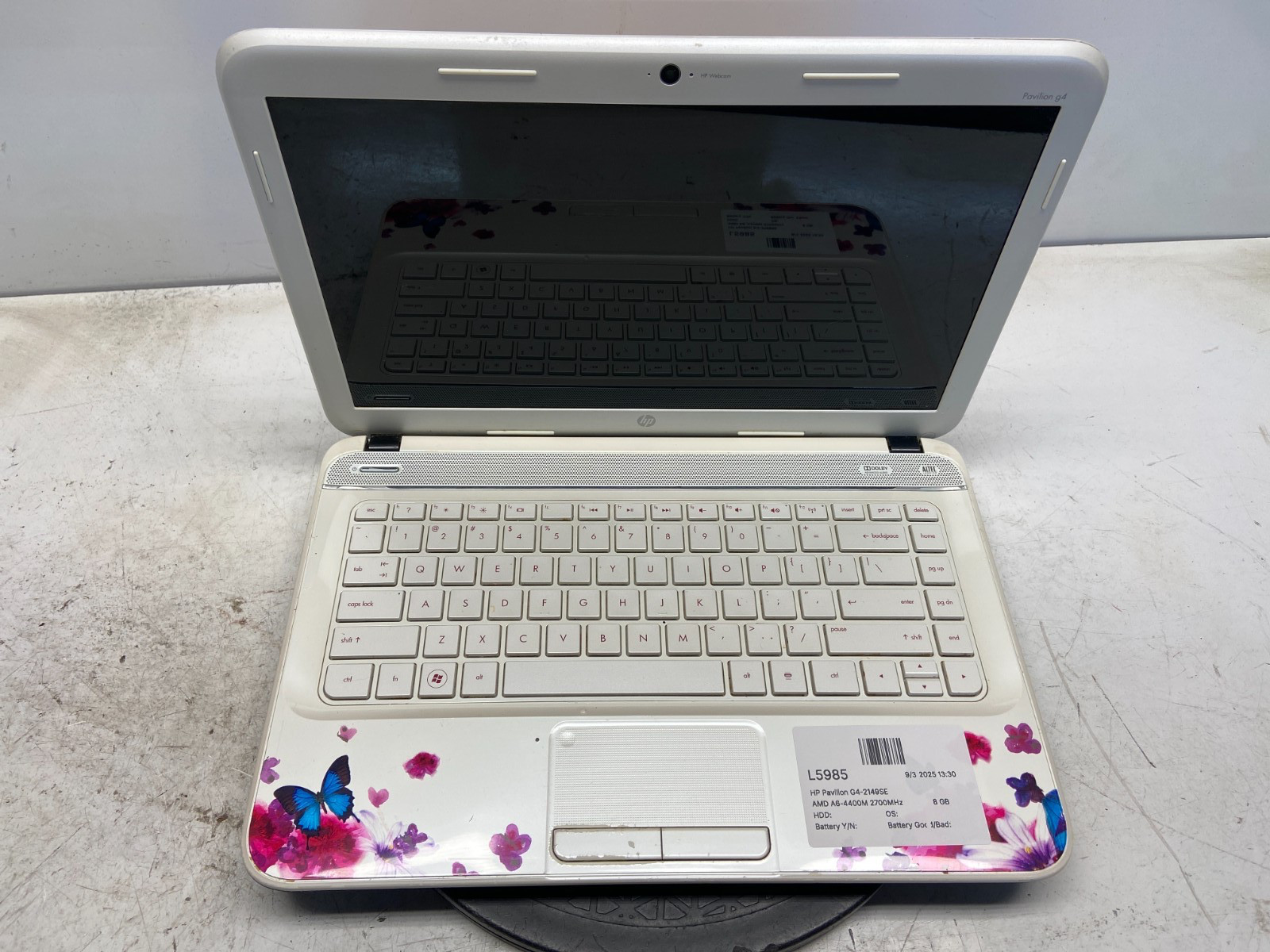 HP Pavilion G4-2149SE AMD A6-4400M 2700MHz 8 GB NO HDD