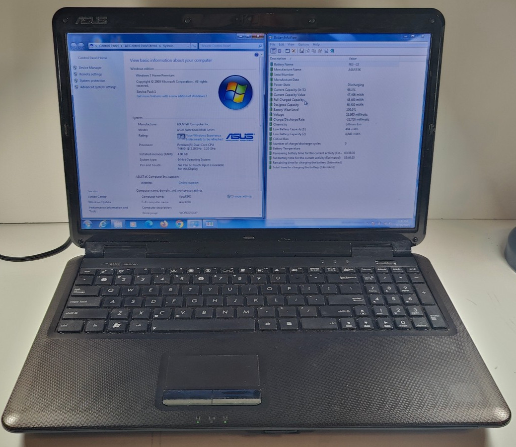 ASUS K60I Intel Pentium T4400 2.20GHz/4GB RAM/500GB HDD/16″ Win 7
