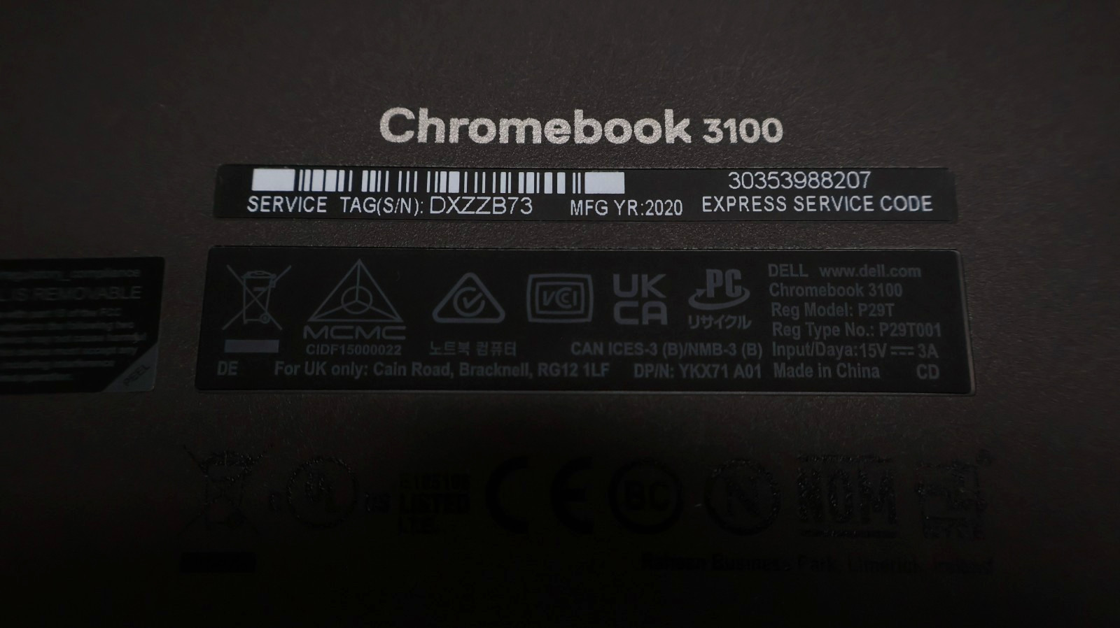 Dell Chromebook 3100 11.6″ Black Celeron N4020 1.10GHz 4GB RAM 16GB eMMC w/Adapt