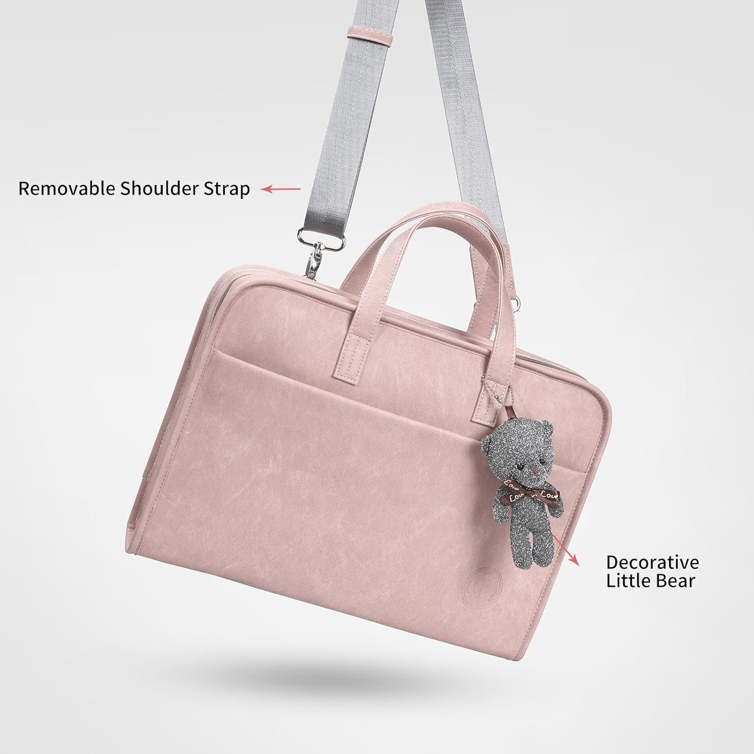Pink Sleeve Case for 15.6 Inch, 16 Inch MacBook Pro, Includes Shoulder Strap, Po