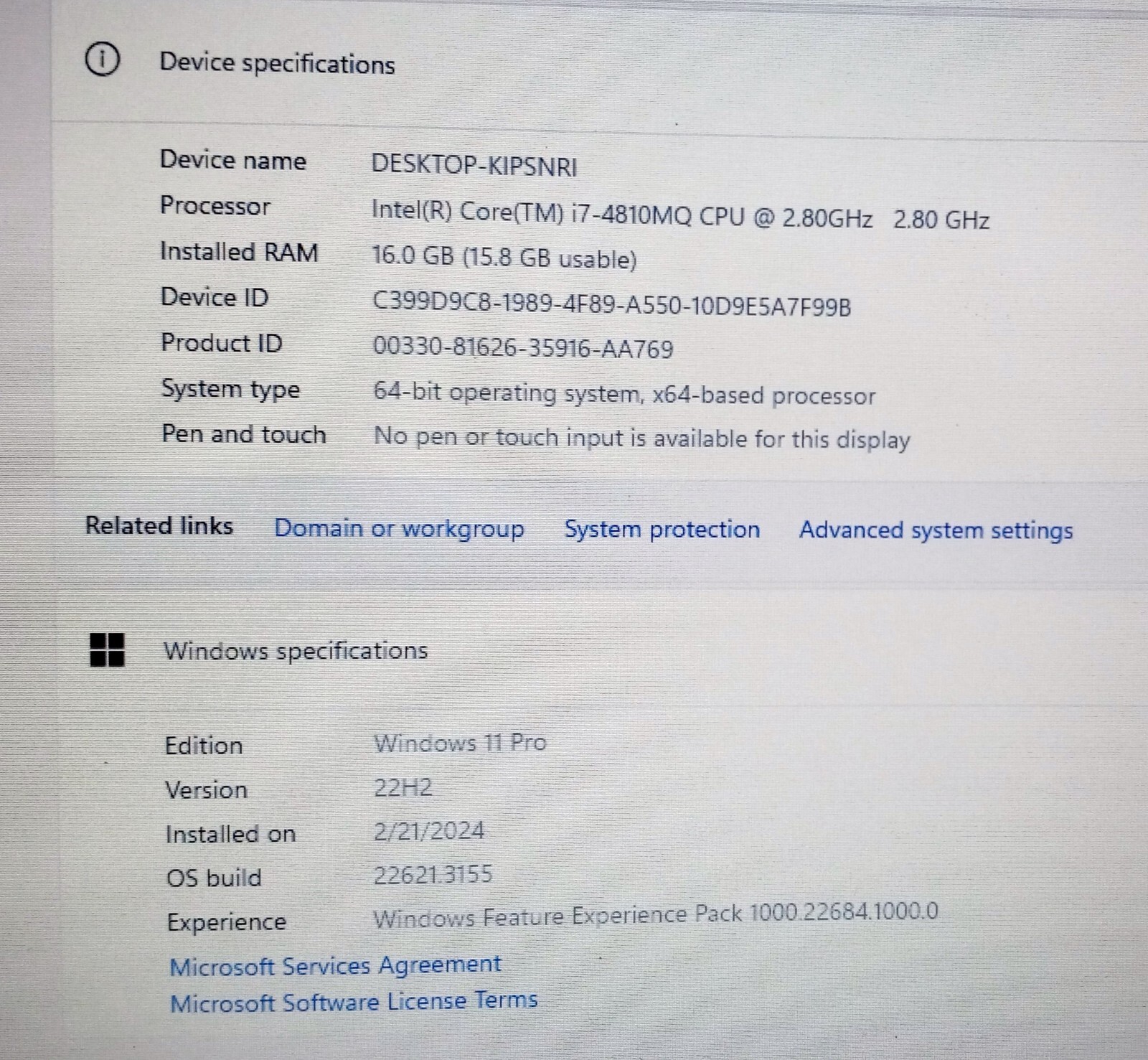 HP ZBook 17 G1 laptop I7-4810mq 2.8-3.8Ghz 16GB 500GB SSD NVIDIA “P5000” AX200