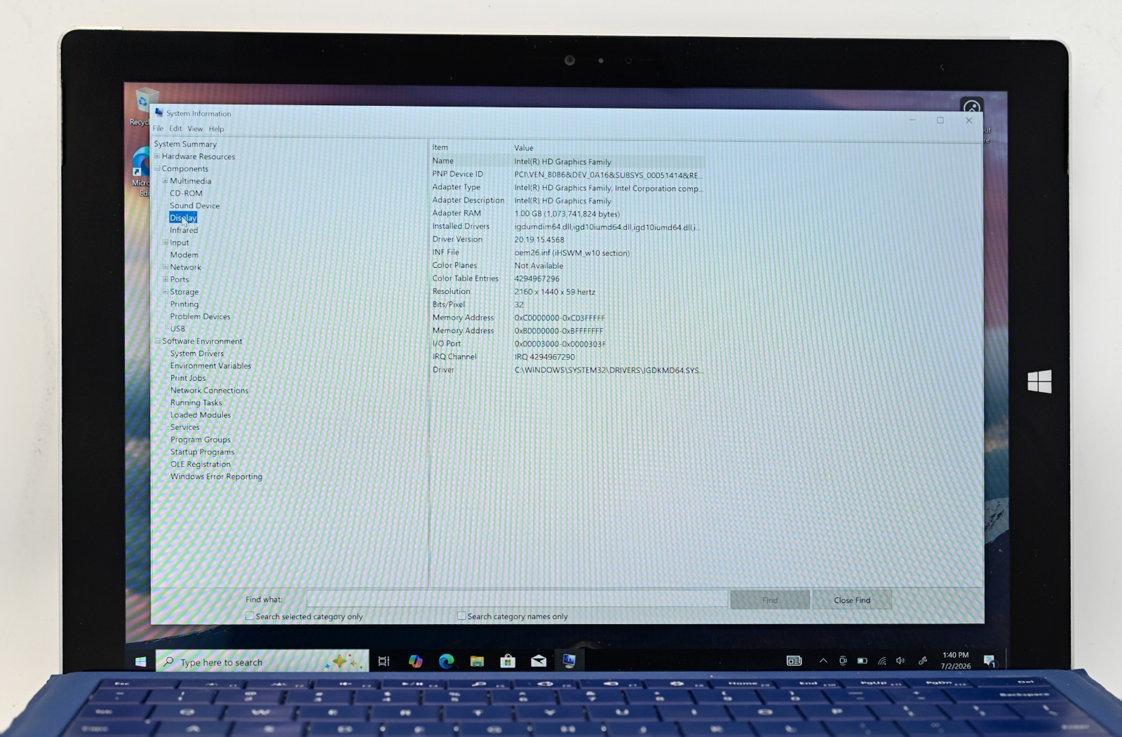 Microsoft Surface Pro 3 i5-4300u 1.9 GHz 8GB RAM 256GB SSD BH: 92.6%