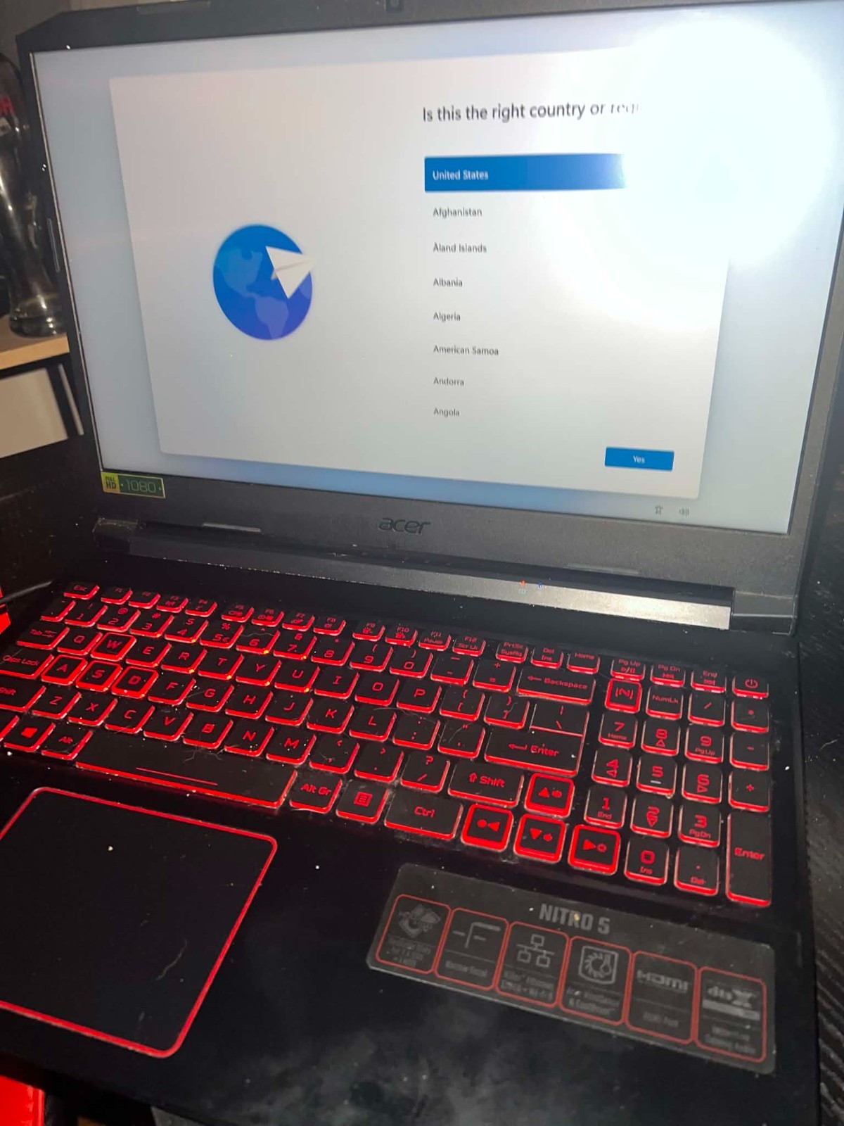 Acer Nitro 5 15.6″ (256 GB, Intel Core i5 10th Gen., 2.5 GHz, 16GB ) Laptop -…