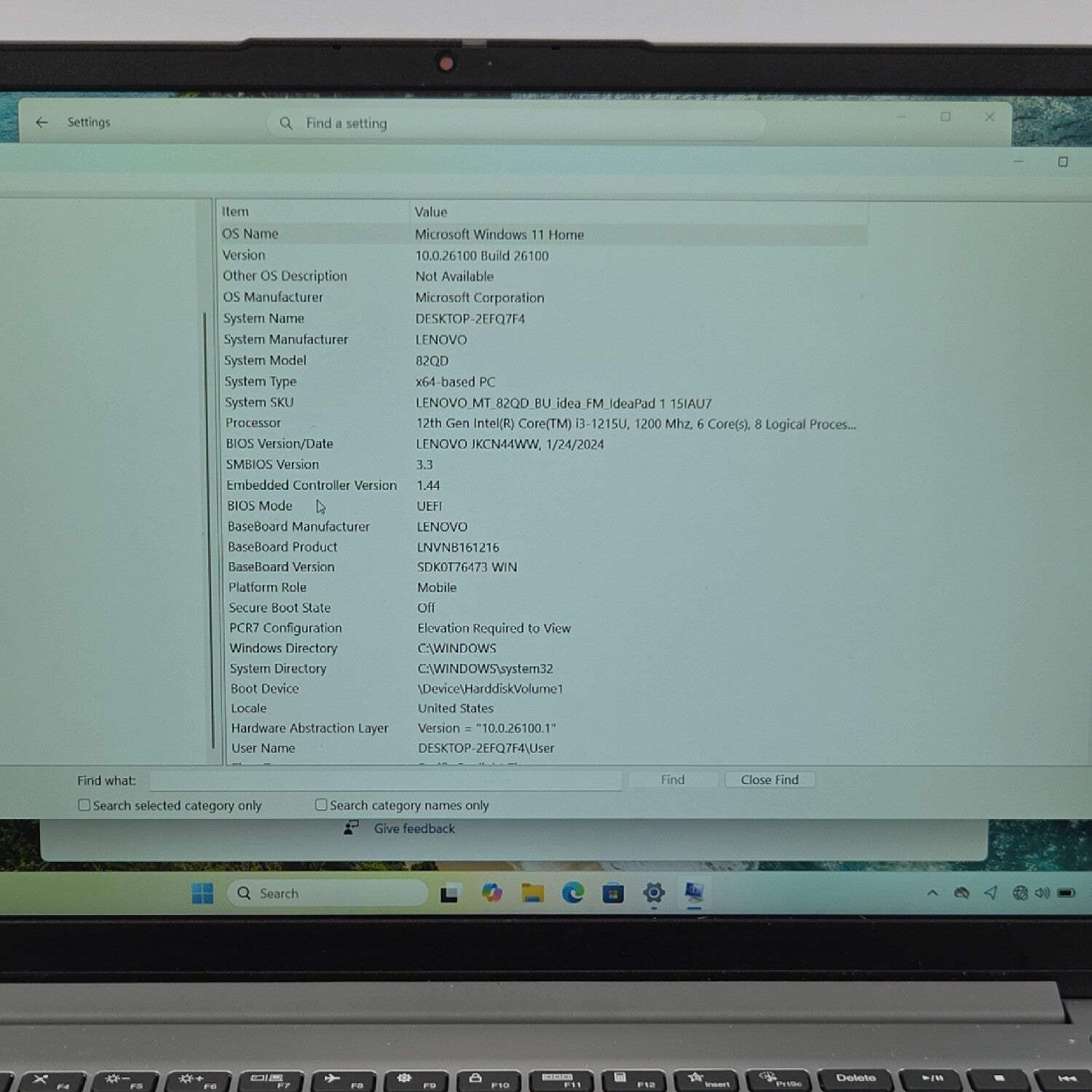 Lenovo IdeaPad 1 15IAU7 15.6″ i3-1215U 3.3GHz 8GB RAM 256GB SSD