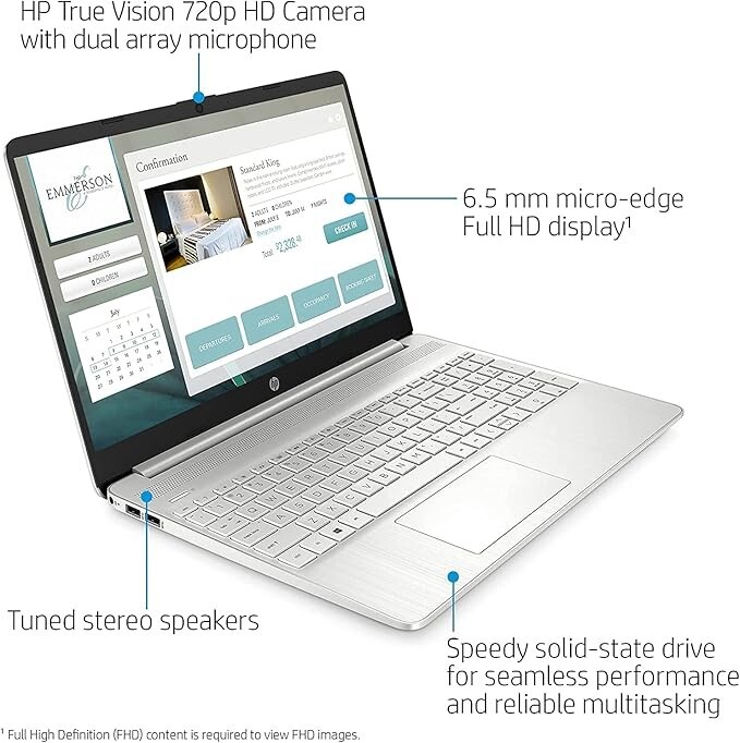 New HP 15z-ef2000 15.6″ FHD Laptop AMD Ryzen 5-5500U 8GB 256GB Win 11 Home