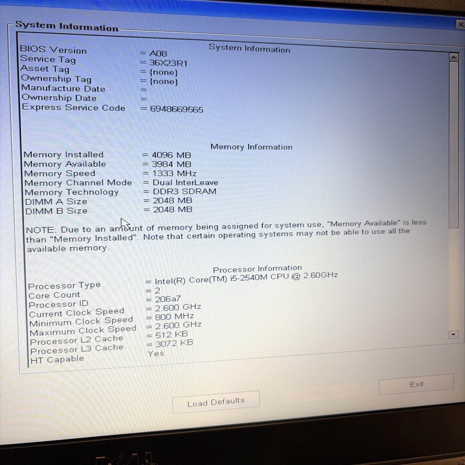 Dell Latitude P15G E6420 Intel Core i5-2520M 2.50GHz 4GB RAM DDR3 1333MHz Laptop