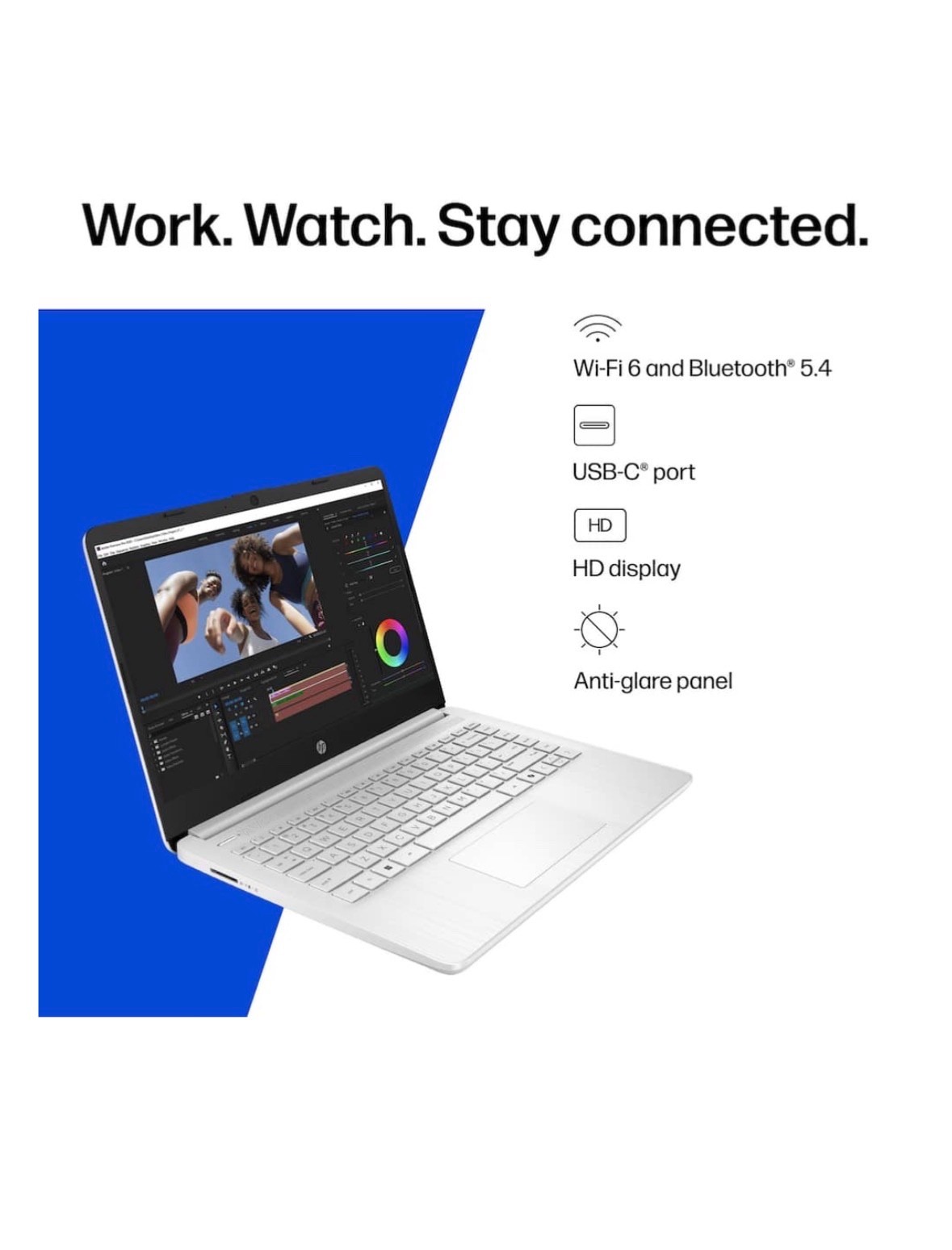 HP 14DQ0052DX 14″ (64 GB, SSD, Intel Celeron N, 1.10 GHz, 4 GB) Laptop -…