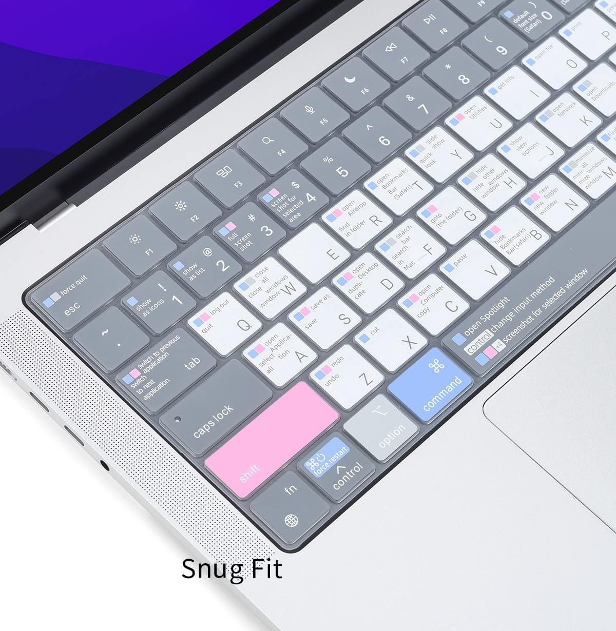 MacBook Air M4 Keyboard Cover Shortcuts for 2026-2022 MacBook Air 13.6 inch