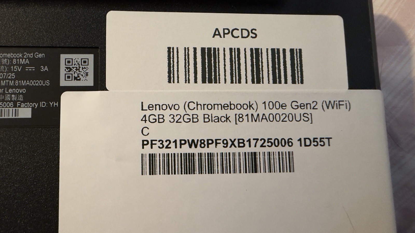 LENOVO 100E 11.6″ CHROMEBOOK 2nd GEN MTK8173C 32GB 81QB0000US WITH 4GB RAM