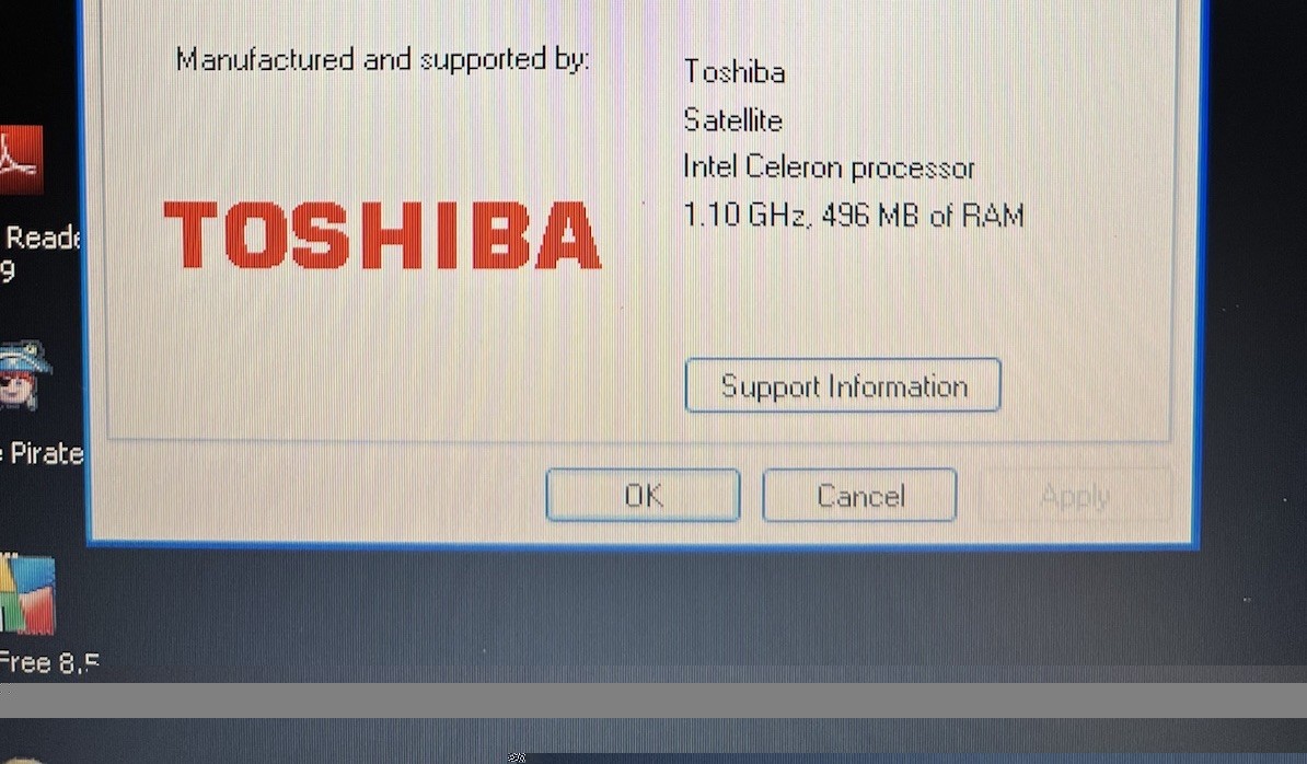 Toshiba Satellite 1805 Windows XP Laptop Tested DVD AC Adapter 496MB RAM