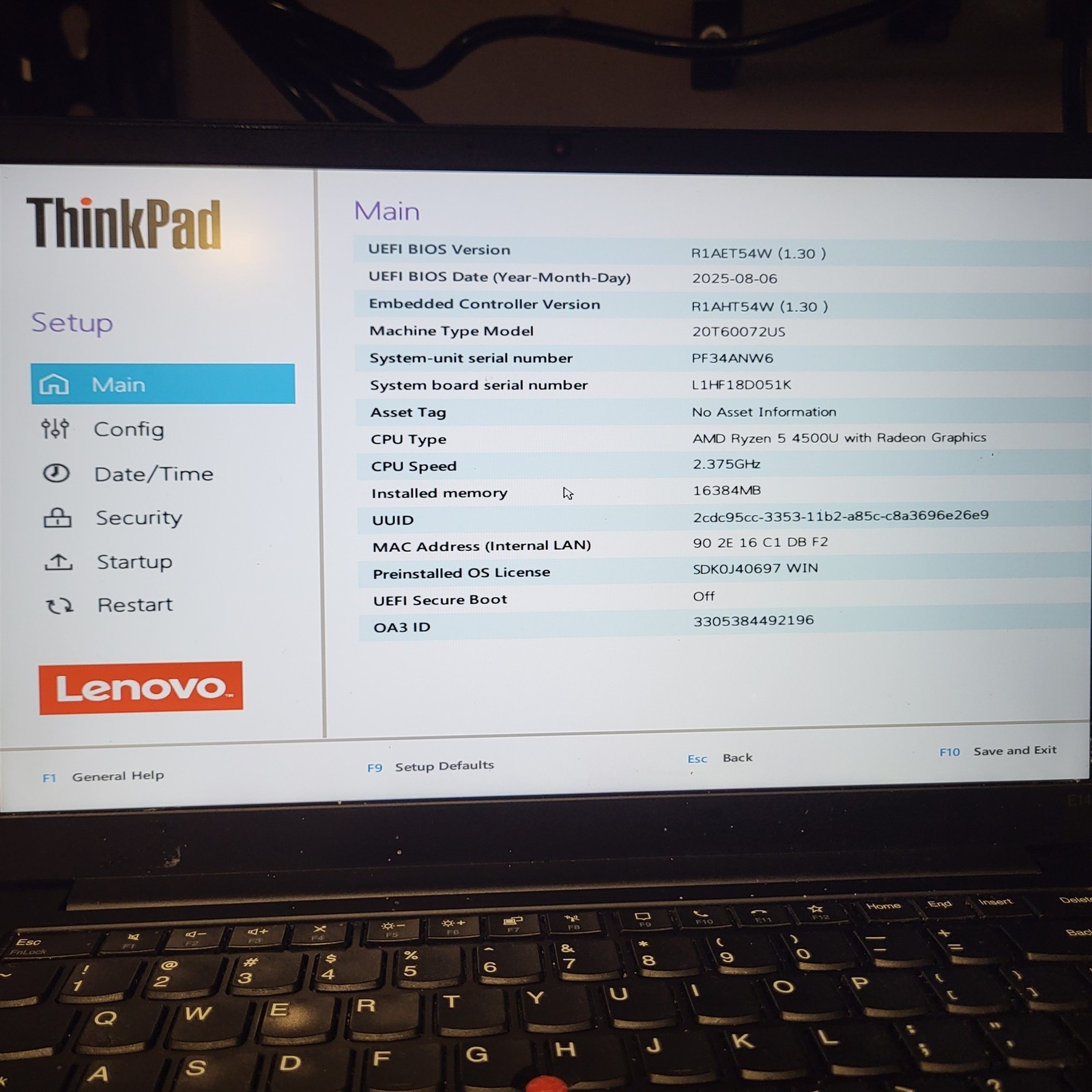 LCD Issues Lenovo ThinkPad E14 Gen 2 AMD Ryzen 5 4500U 2.3GHz 16GB 256GB SSD