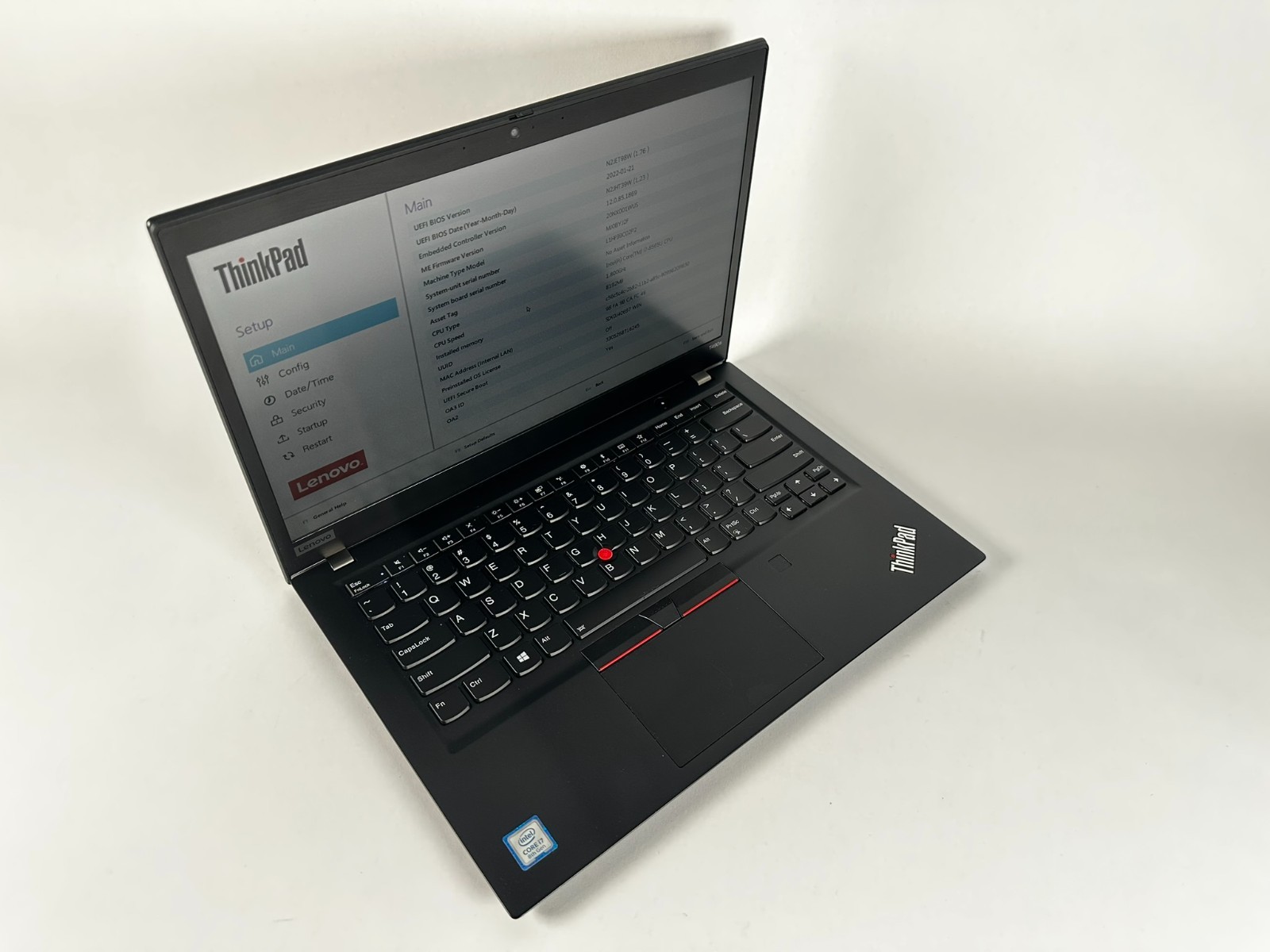 Lenovo ThinkPad T490s 14″ i7-8565U 1.80GHz 8GB RAM 256GB NVMe Battery Cap +80%