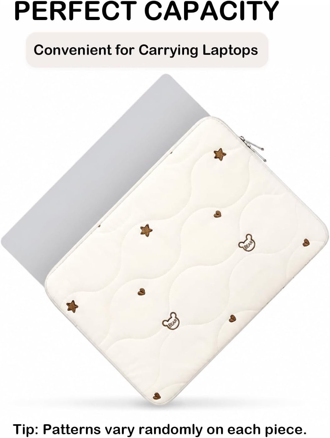 13 14 Inch Laptop Sleeve, Water-Repellent Cover for MacBook Air 13/Pro 14, Beige