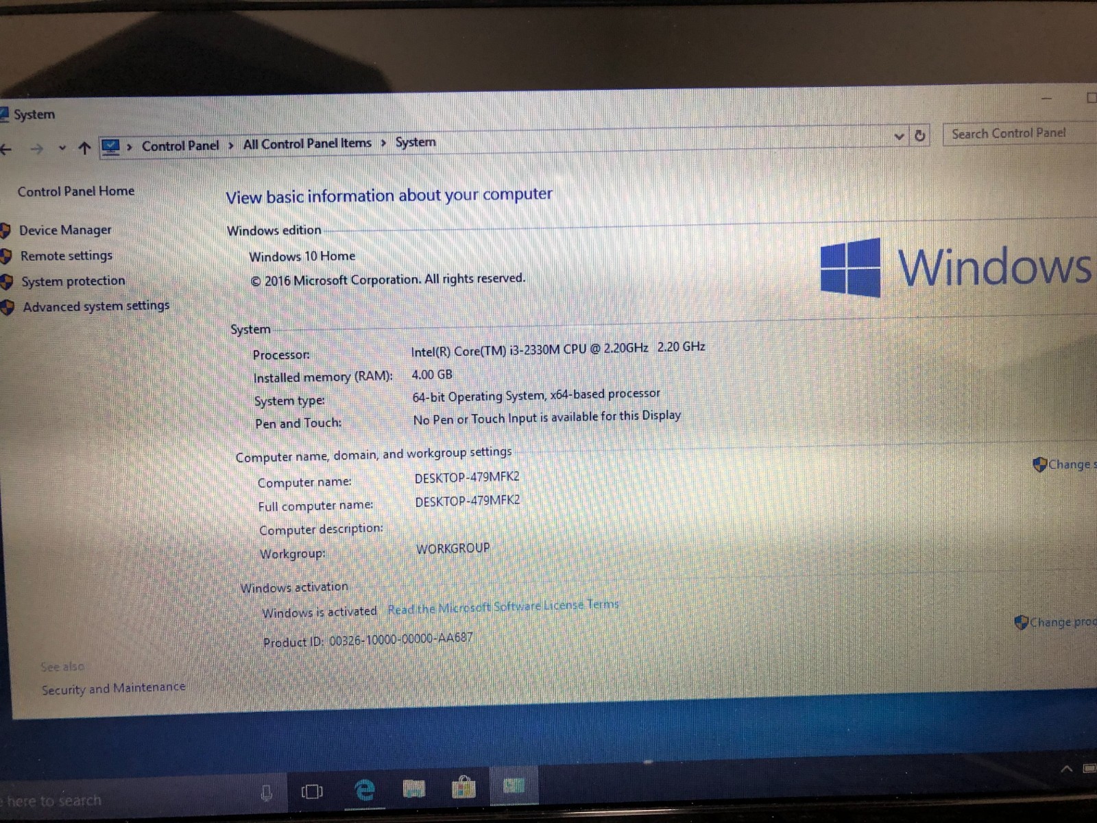 HP Pavilion dv4-2153cl Intel Core i3-2330M 2.2 GHz 4 GB RAM – Windows 10