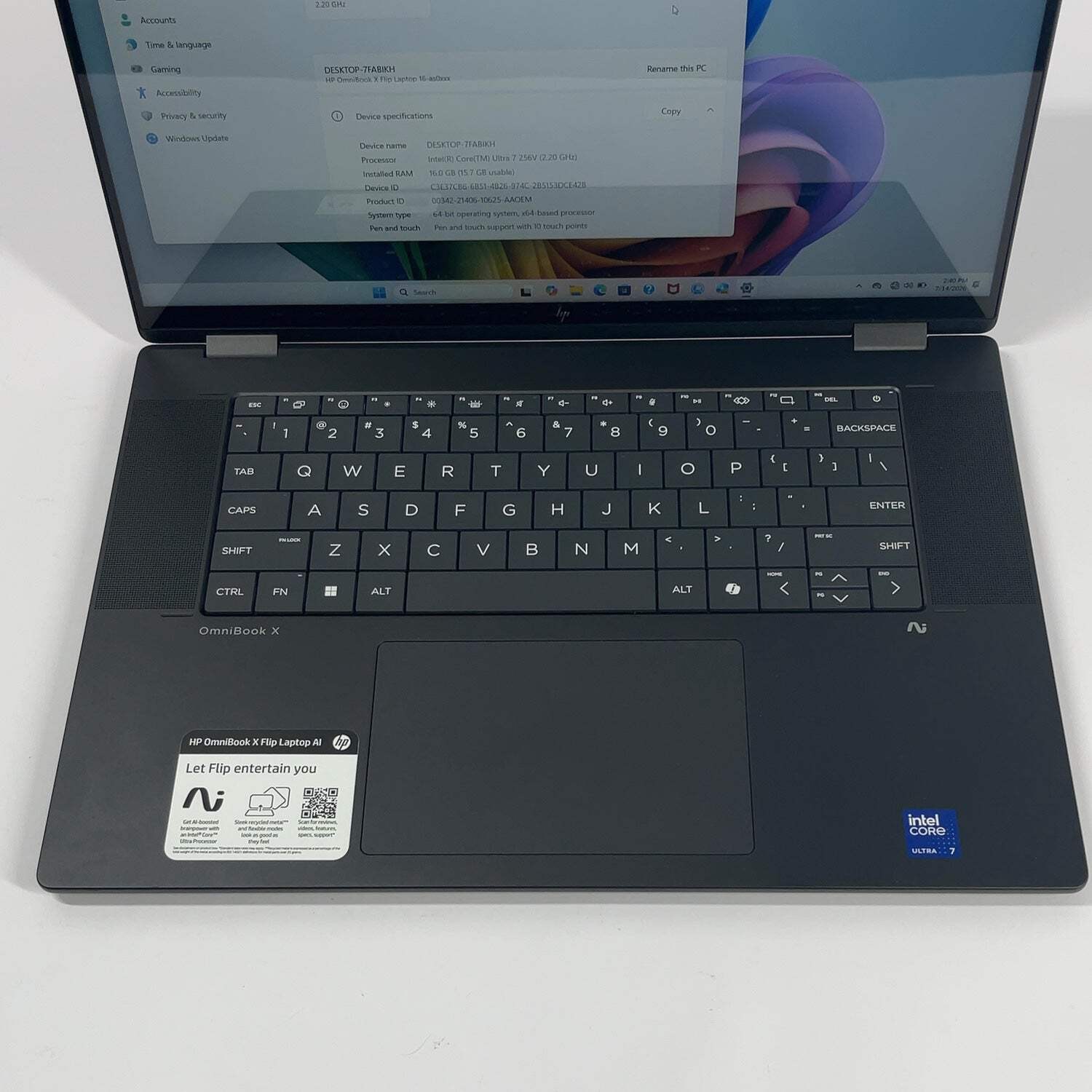 HP OmniBook X 16-AS0XXX 16″ Intel Core Ultra 7 256V 4.8GHz 16GB RAM 2TB SSD