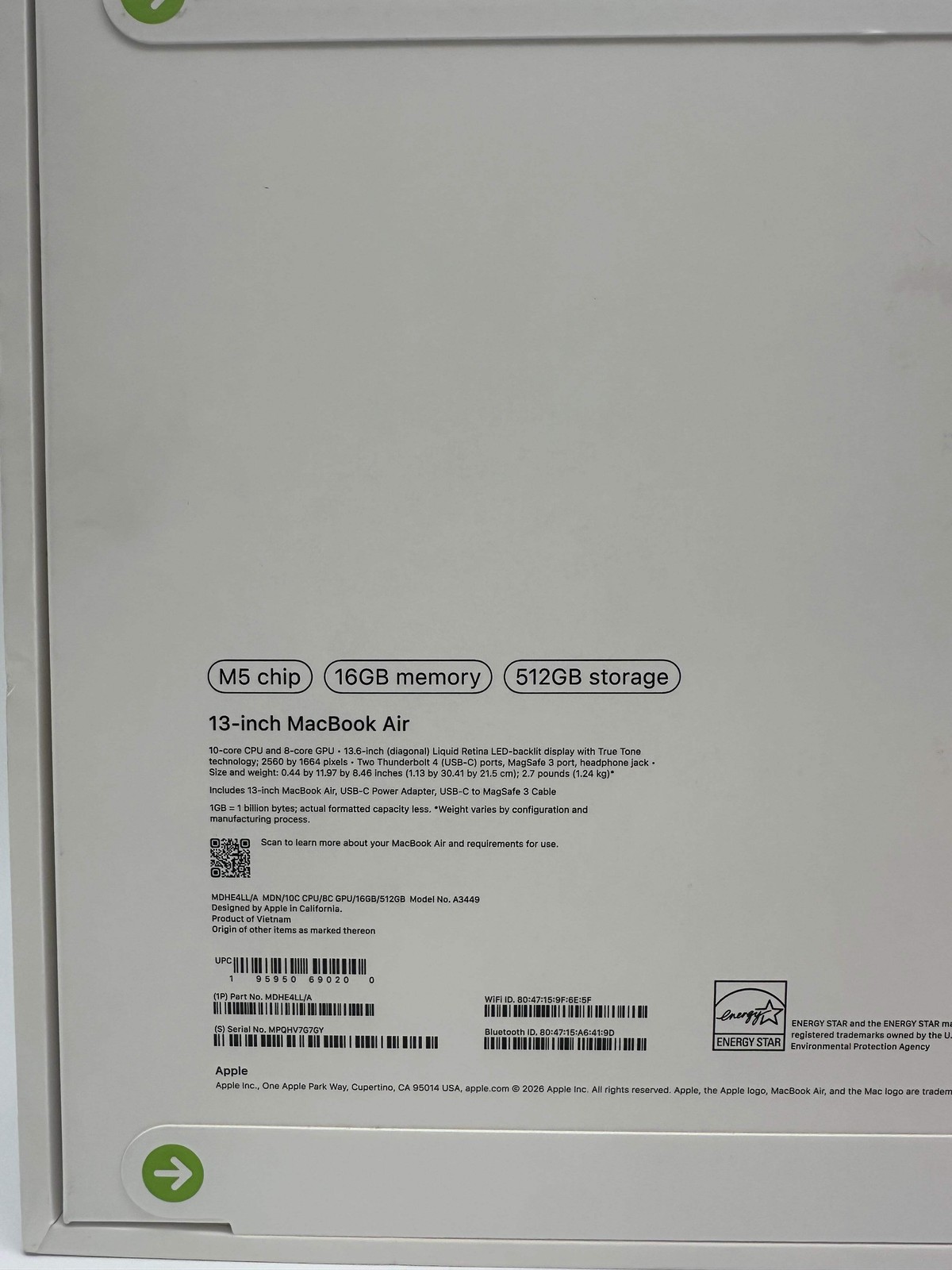 Apple MacBook Air 13-inch M5 A3449 2026 Laptop – Silver