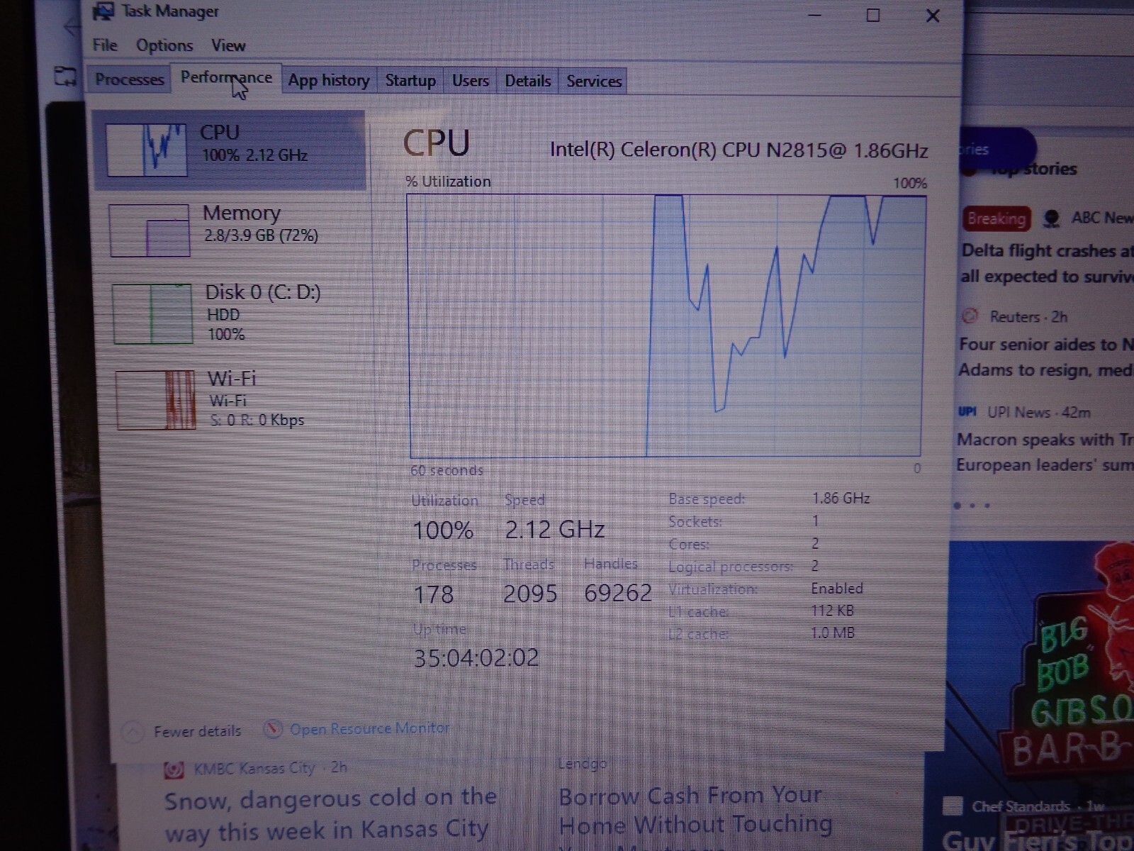 Asus D550MA-DS01 Intel Celeron N2815 1.86 GHz 4 GB RAM 500 GB HDD 15.6″ Win10