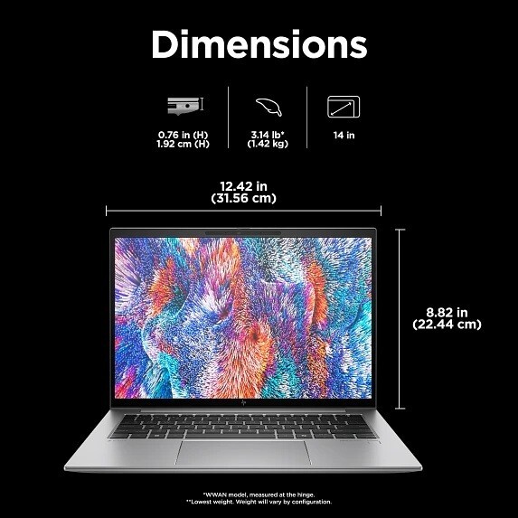 HP ZBook Firefly 14 G11 Mobile Workstation Laptop PC 14″ U7 16GB 512GB SSD Pro