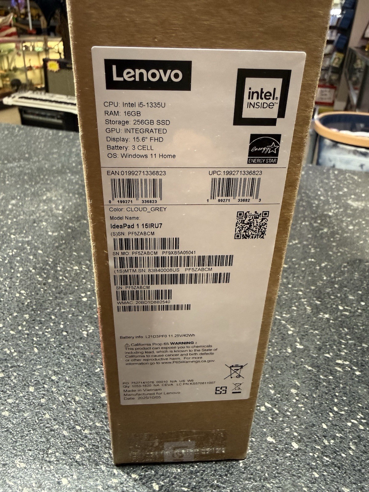 Lenovo IdeaPad 1 15IRU7 15.6″ Intel i5-1335U 16GB 256GB SSD Windows 11 Home