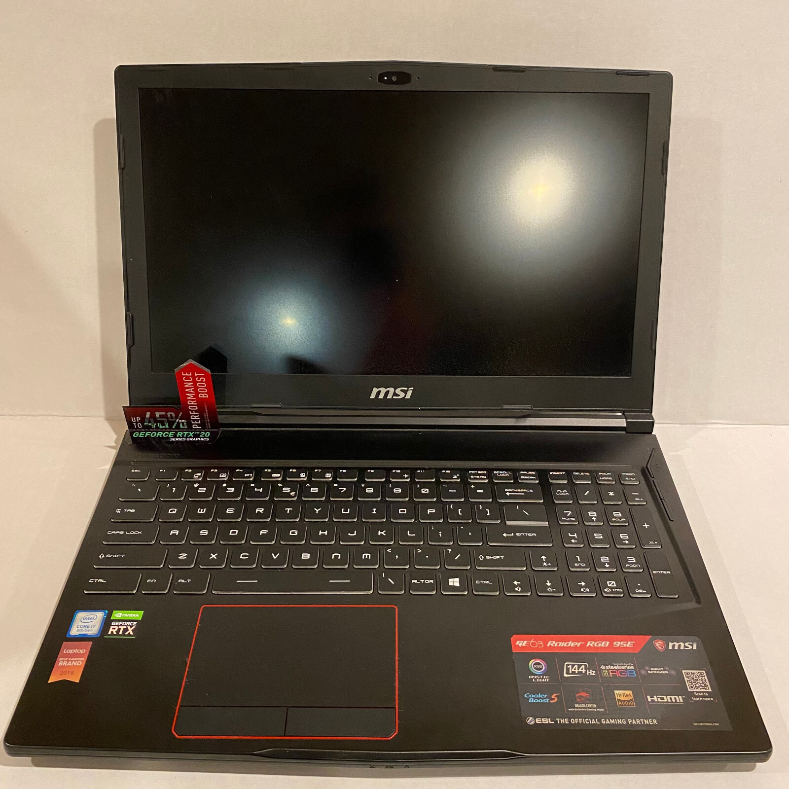 MSI GE63 Raider RGB 9SE Gaming Laptop GeForce RTX 2060, i7-9750H, 32GB RAM, SSD