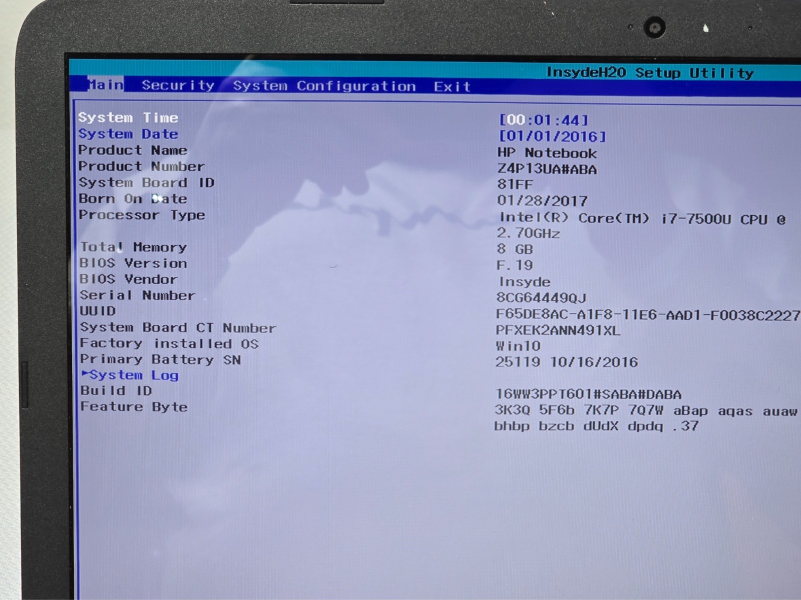 HP 17-X115DX Laptop – Intel i7 /8GB Ram/ Boots To Bios