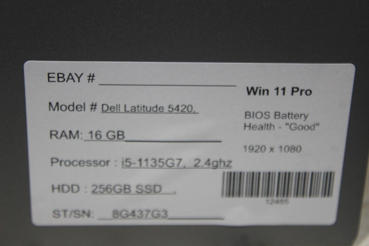 Lot of 3~ Dell Latitude 5420 14″ Laptop i5-1135G7 2.4GHz 16GB RAM 256GB SSD W11P