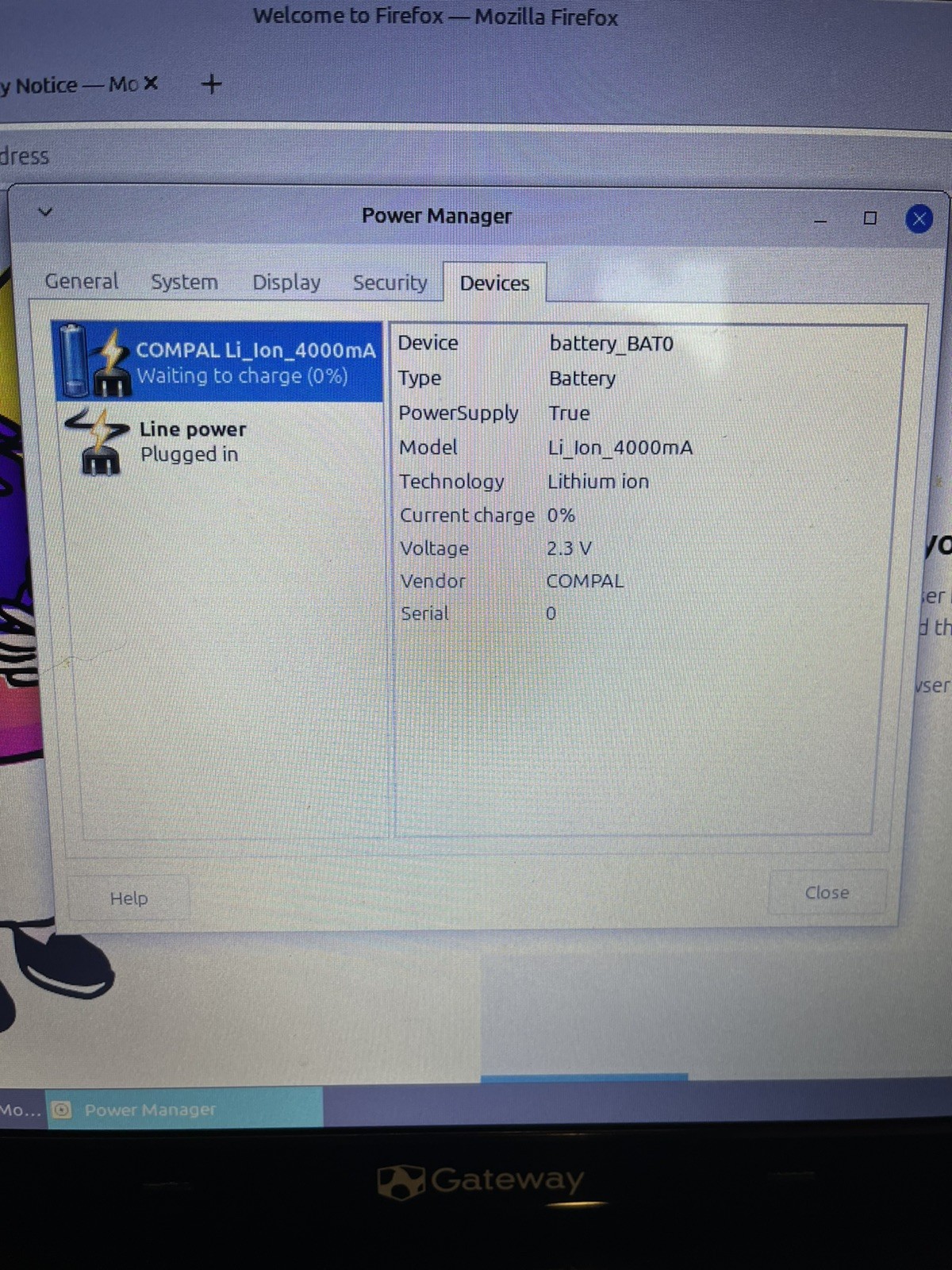 GATEWAY NEW90 LAPTOP – INTEL CORE I3 – 4GB RAM – BAD BATTERY READ DESCRIPTION