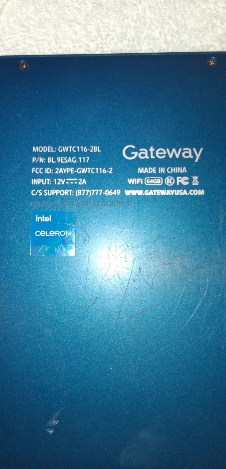 Gateway GWTC116-2BL 11.6″ Laptop Intel Celeron 64GB SSD Windows Blue