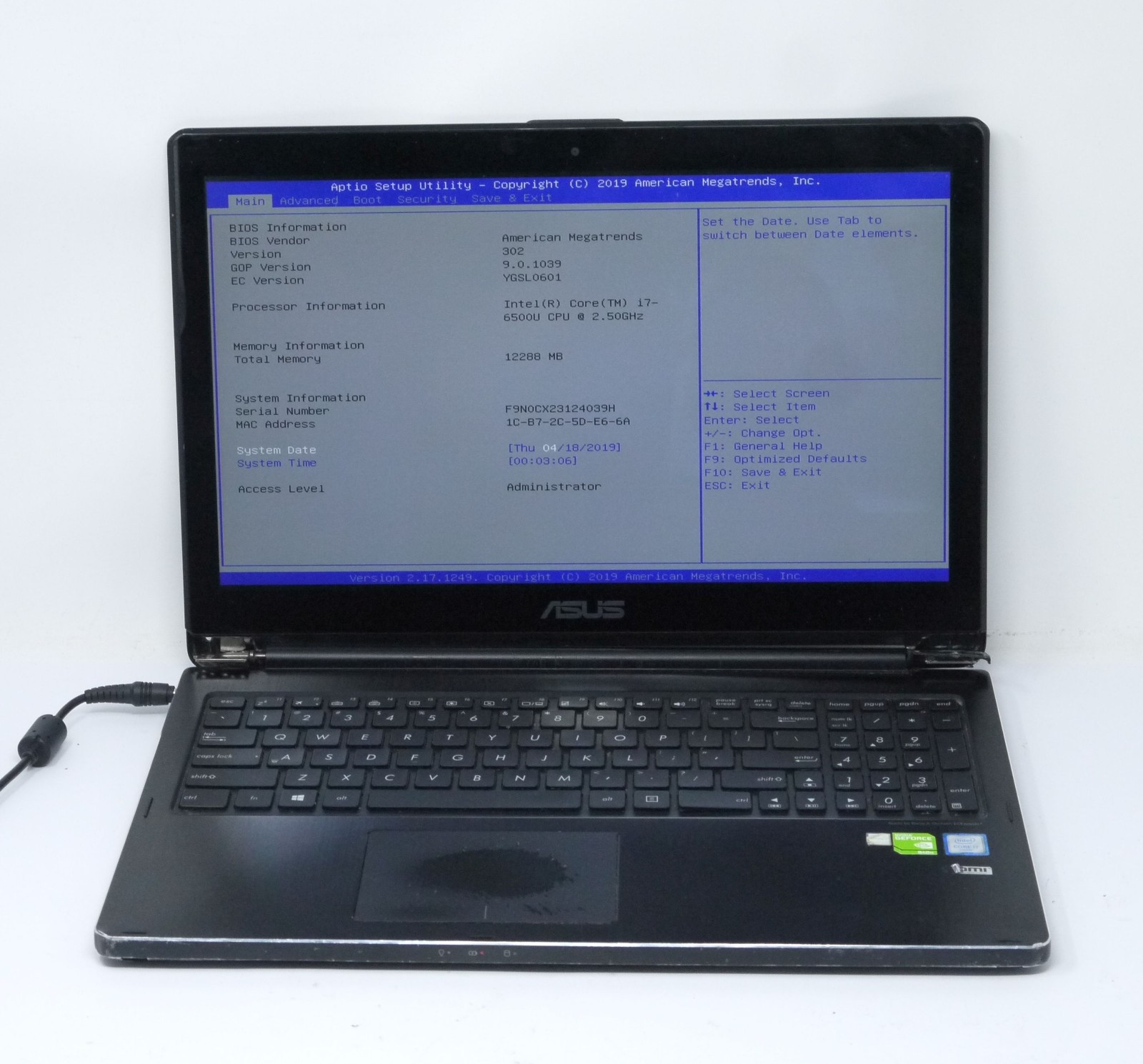 Asus Q552U 15.6” Gaming Laptop – i7-6500U / 12GB / GeForce 940M – For Repair