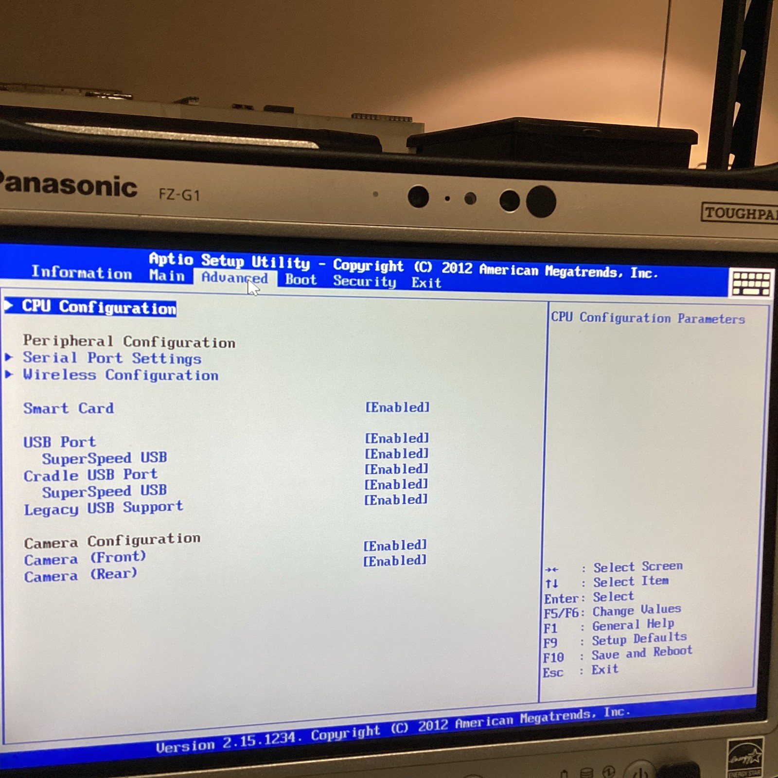 Panasonic Toughpad FZ-G1 MK5 i5 7300U@2.60GHz 8G Ram 256GB SSD W/Keyboard No OS