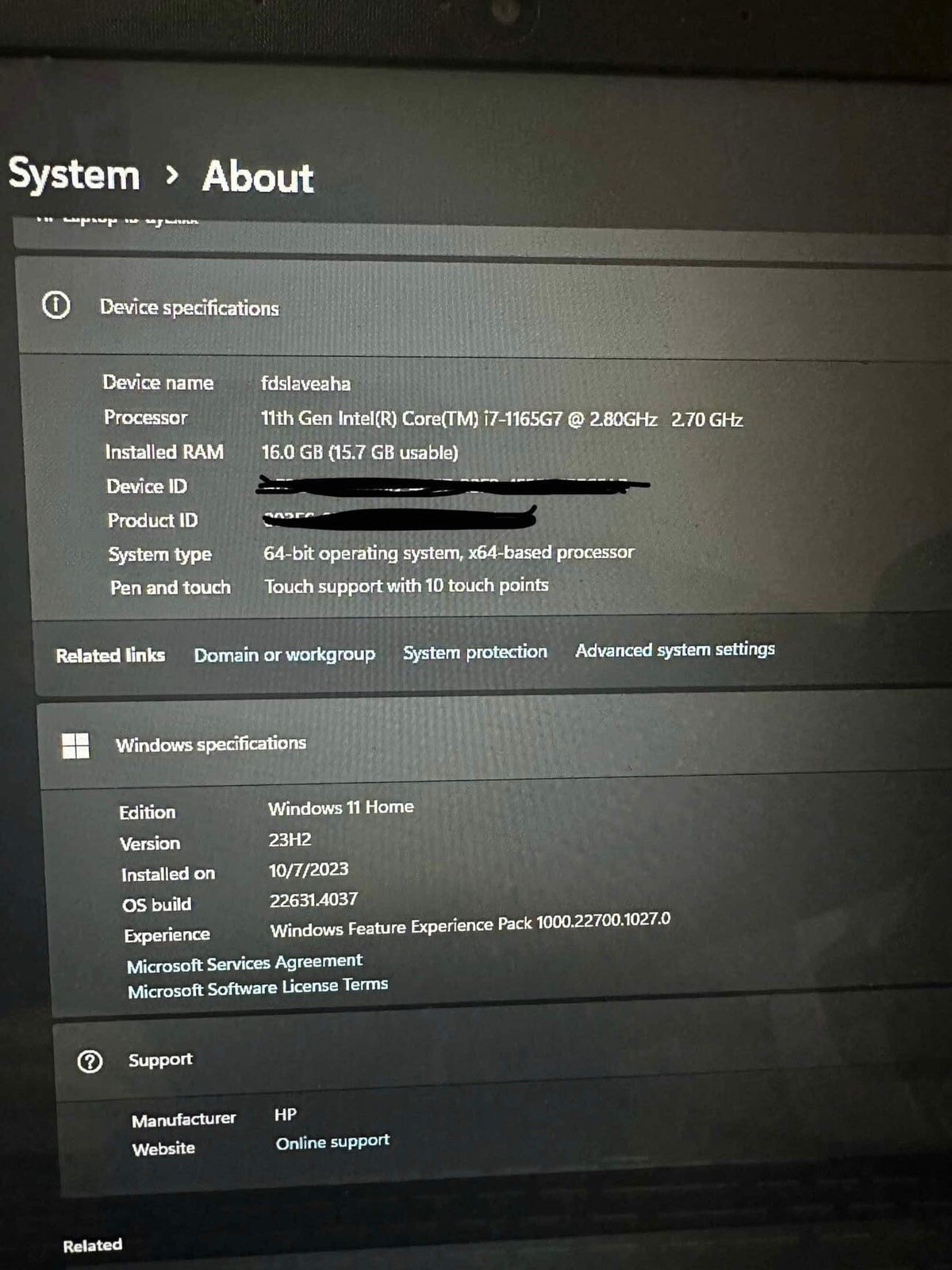 HP LAPTOP 15-dy2xxx
