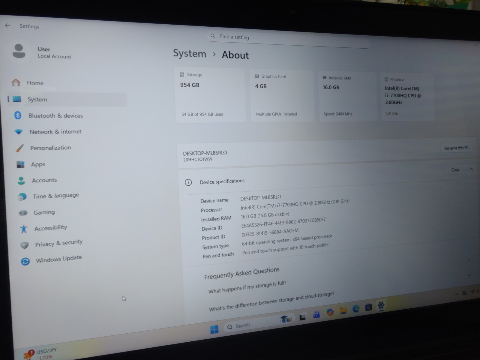 Lenovo ThinkPad P51 Touchscreen Laptop Intel i7-7700HQ 16GB 1TB SSD Win11