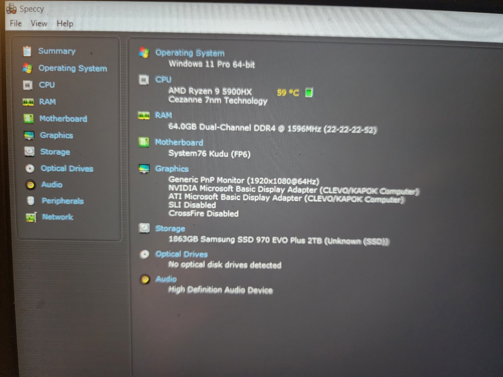 System76 Kudu6 Amd Ryzen 9 5900HX@3.30ghz 64gb Ram 2tb Nvme Ssd Nvidia Rtx 3060