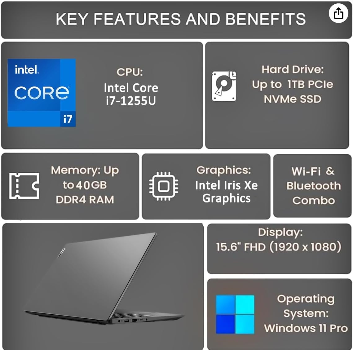 Lenovo Laptop V15 for Business, Home, Student (15.6″ FHD Anti-Glare, Intel…