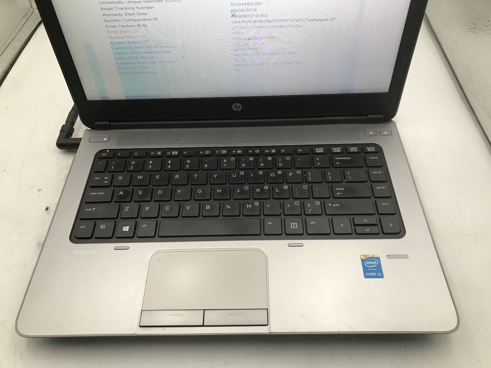 HP PROBOOK 640 G1 -BOOTS TO BIOS/BAD LCD- INTEL i5 4200U – NO RAM – READ DESC-BB