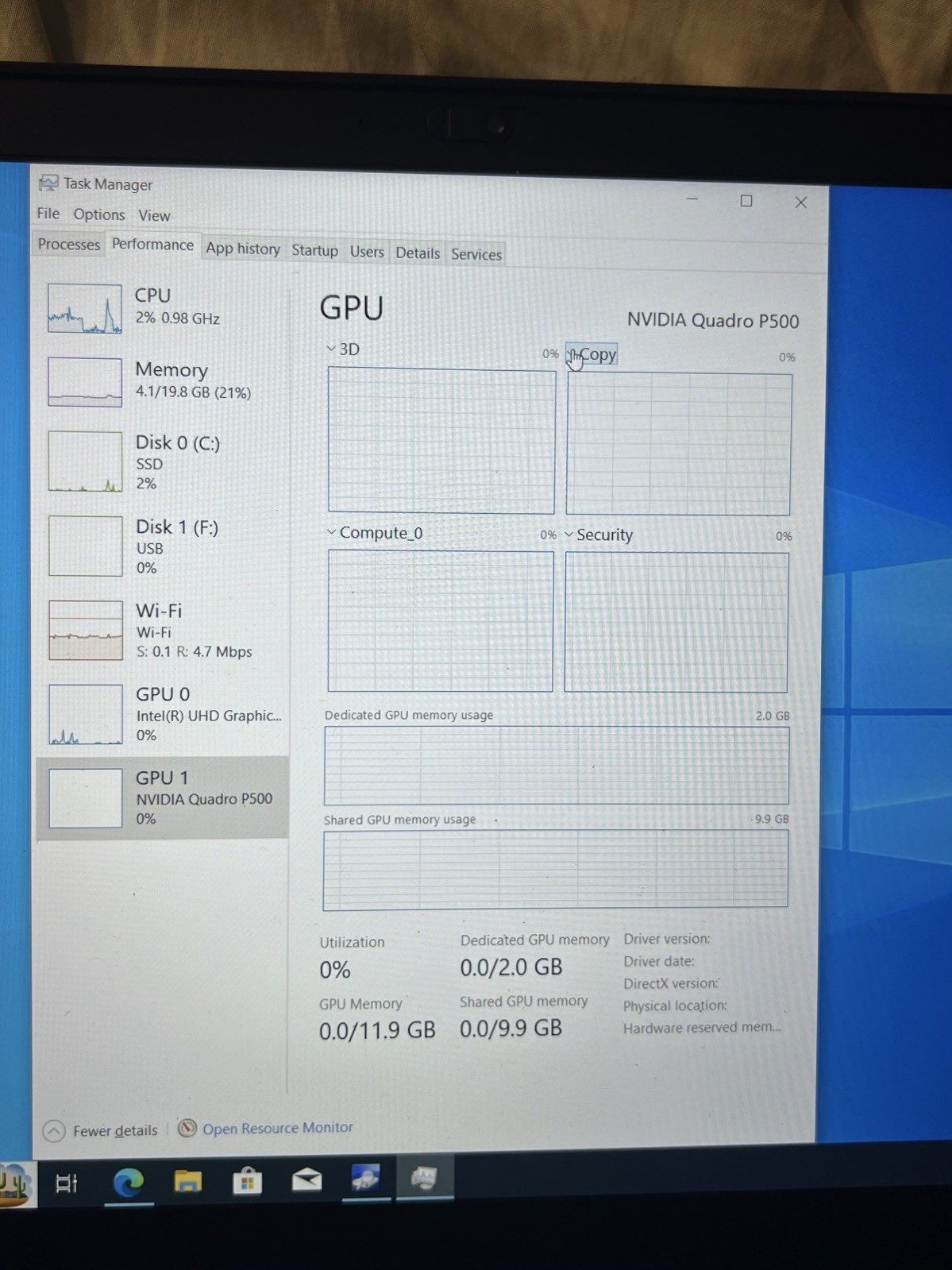 Lenovo ThinkPad P52s Used 15.5″ i7-8650U, 4GB RAM, Quadro P500 GPU, No OS/NVME