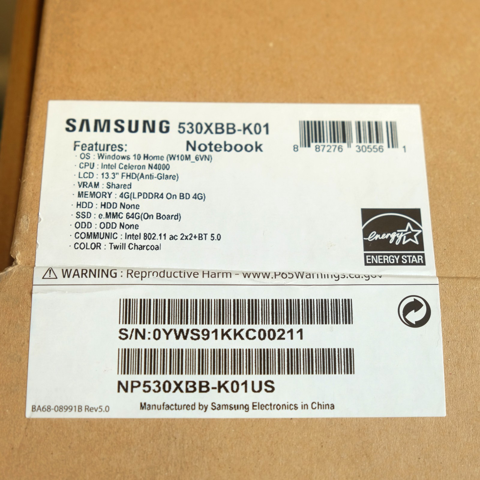 Samsung Notebook Flash 13.3″ Laptop 4GB Intel N4000 Windows 10 Intel – NP530XBB