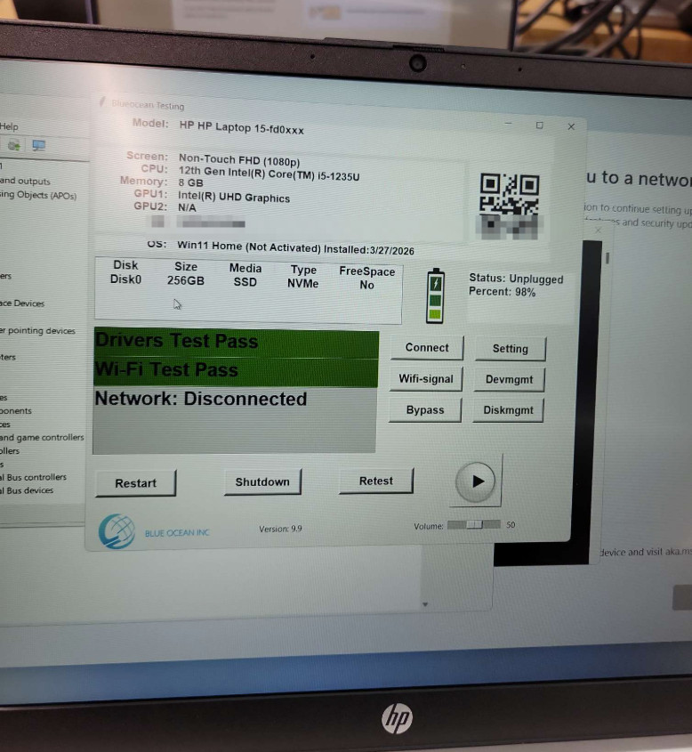 HP 15-fd0095wm 15.6″ FHD Core i5-1235U 8GB 256GB Intel Iris Xe Graphics Wind 11