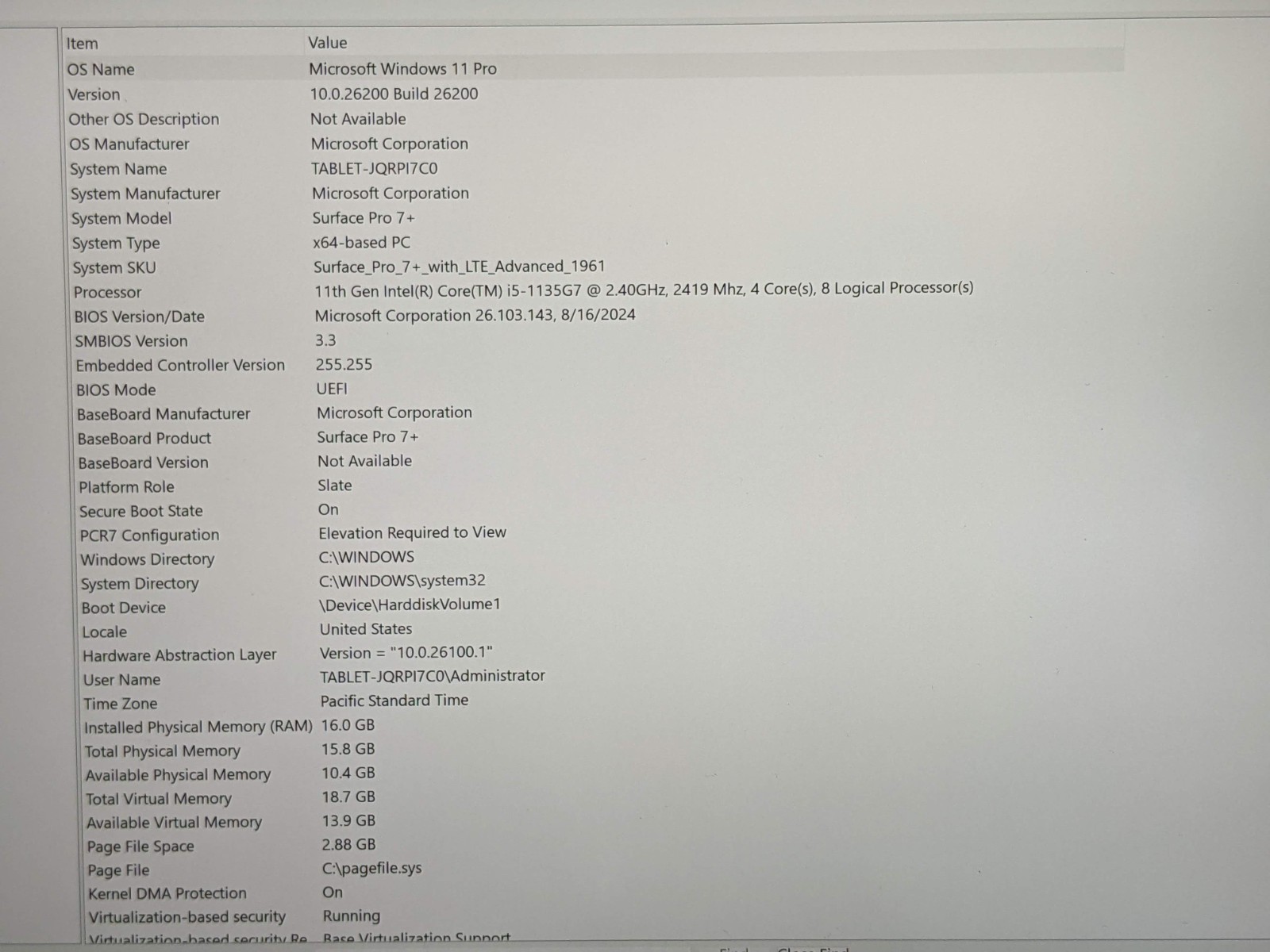 MS Surface Pro 7+ 1961 12.3″ 2736×1824 TOUCH i5-11th 2.4GHz 16GB 256GB W11P +PA
