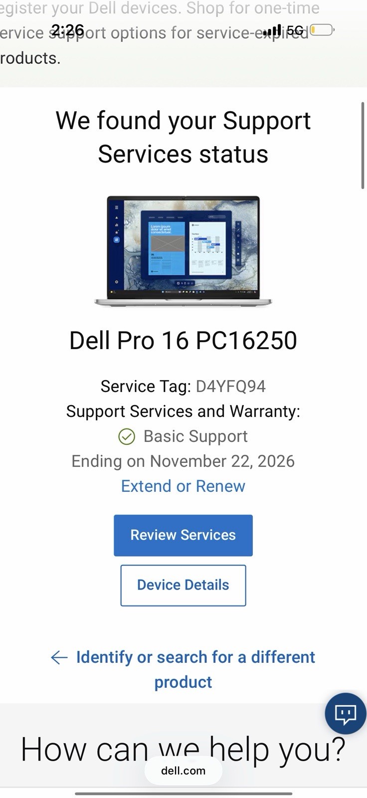 Dell Pro 16 PC16250 16″ Full HD Intel i5-120U 16GB 256GB SSD Win11Pro C8G51