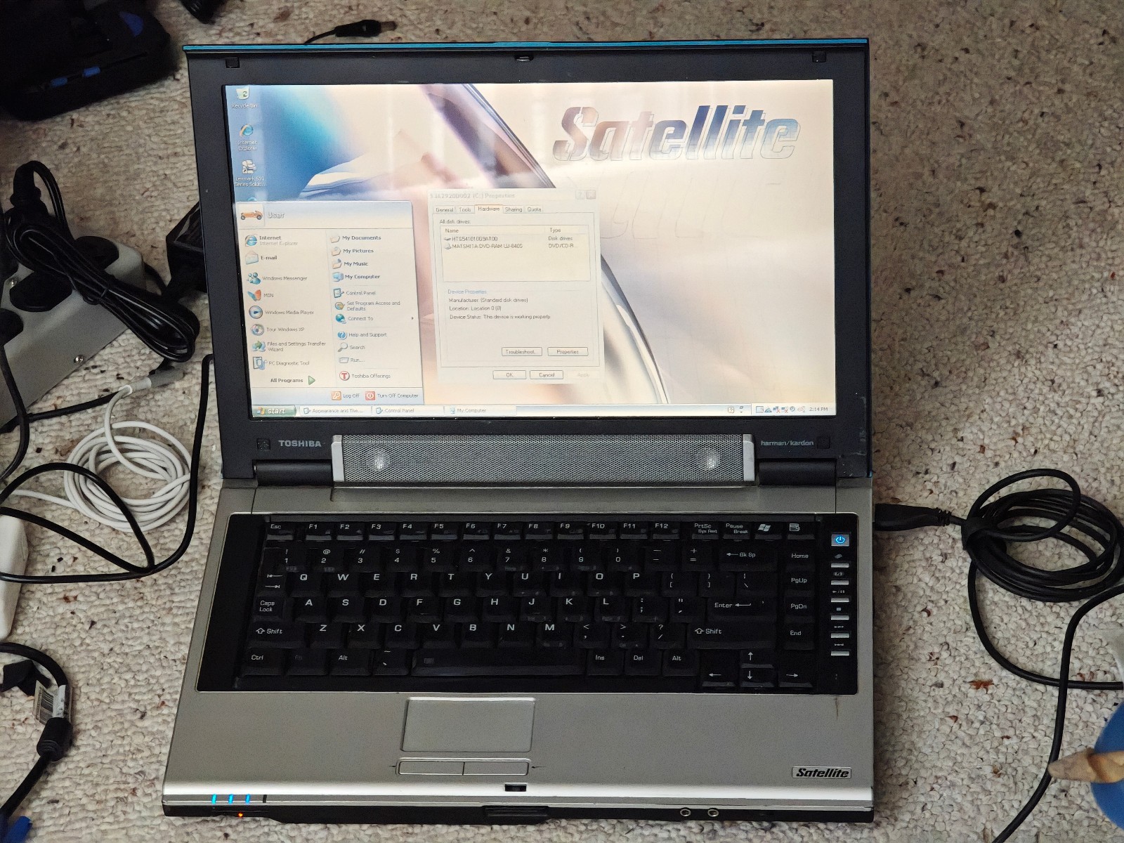 Toshiba Satellite m50-mx5 – 100GB HDD, 512MB RAM, Intel Pentium M, Win XP