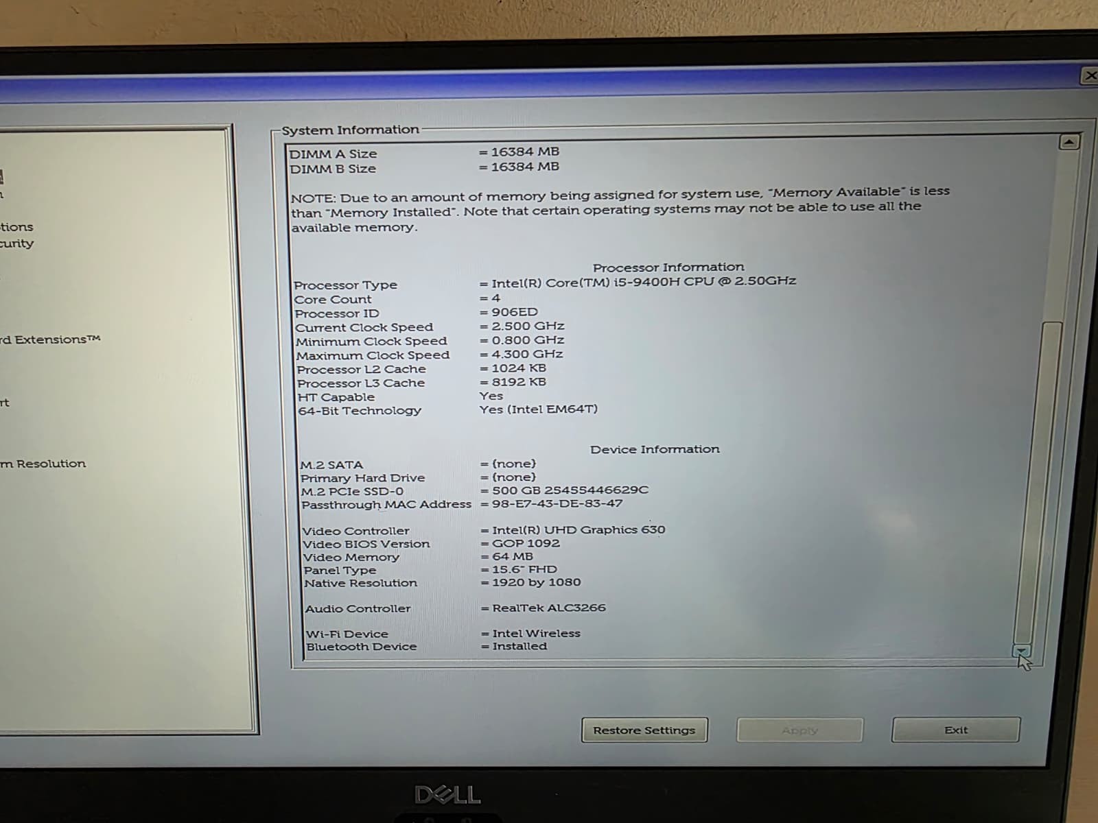 Dell Precision 5540 Intel Core i5 2.50GHz 16GB Ram 250 SSD Laptop {Intel Video}/