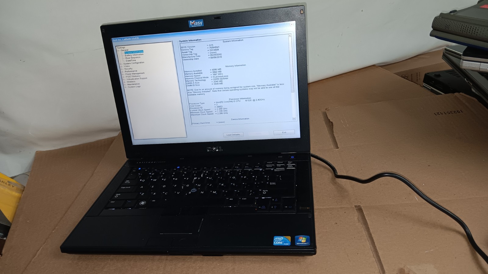 Dell Latitude E6410 Laptop Core i5-M520 @ 2.40GHz 14″ LCD Screen 9 cell Battery