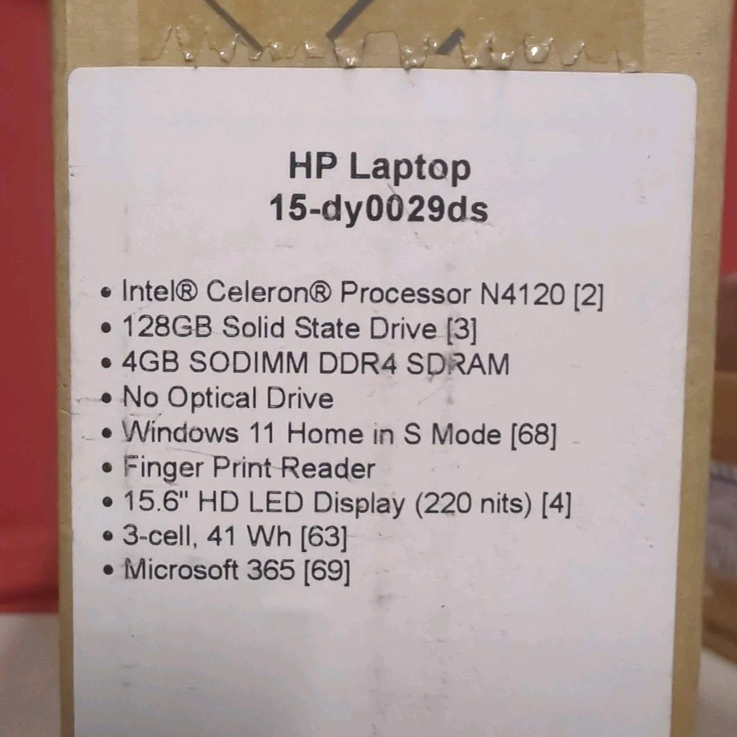 HP 15.6in Laptop 15-dy0029ds Intel Celeron N4120 4GB 128GB SSD W11 Home (Teal)
