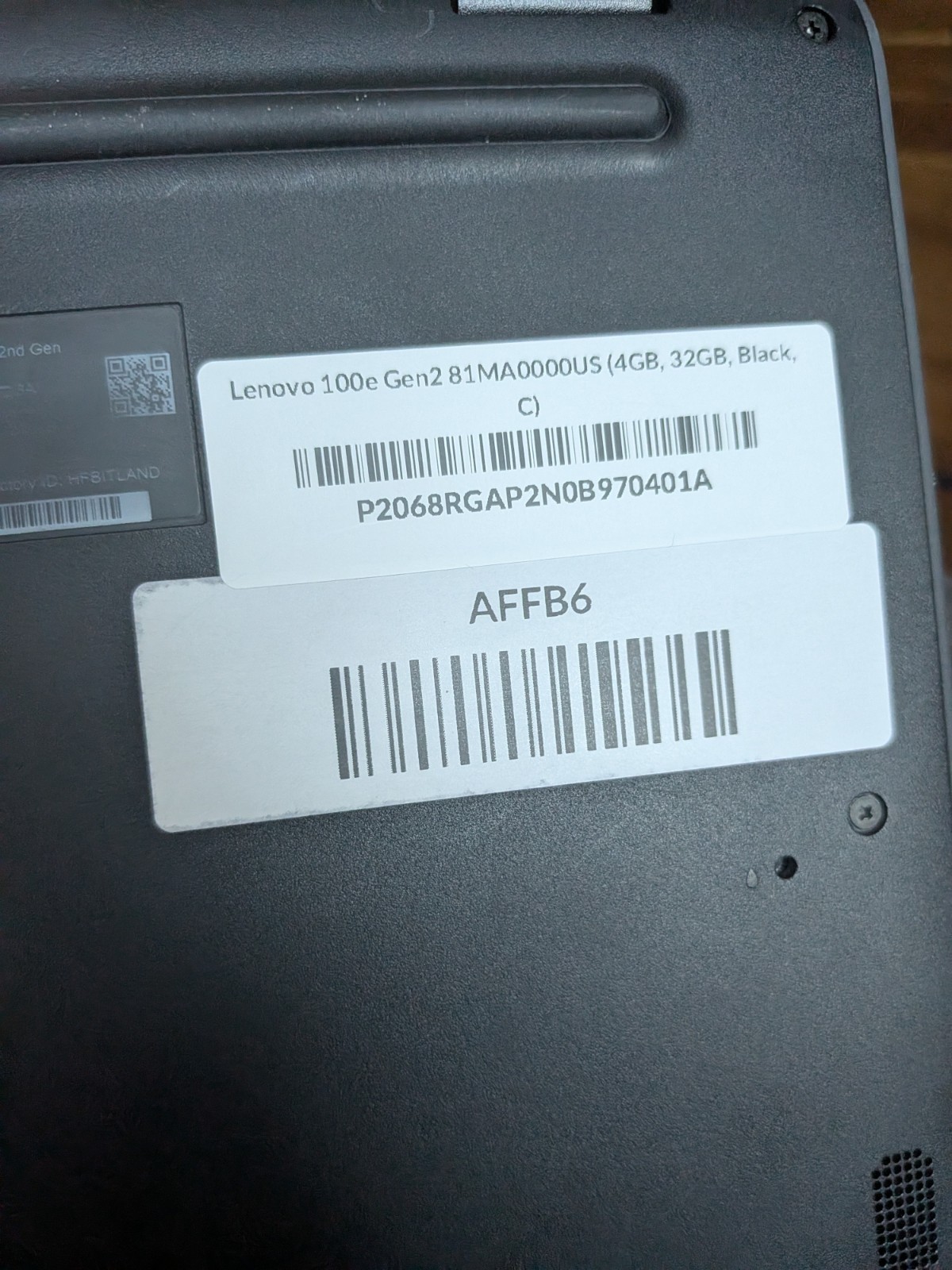 Lenovo 100e Gen 2 Chromebook 11.6″ AMD A4 4GB 32GB eMMC Chrome OS Black